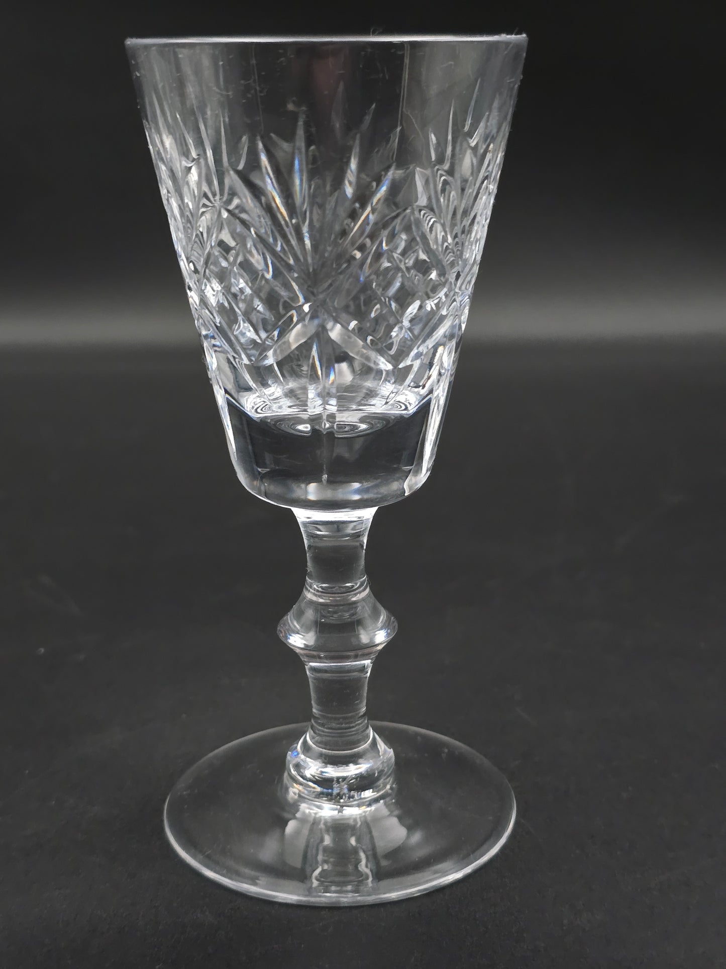 Vintage Edinburgh Crystal Embassy Pattern set of 6 Crystal Sherry Glasses. Boxed 100ml