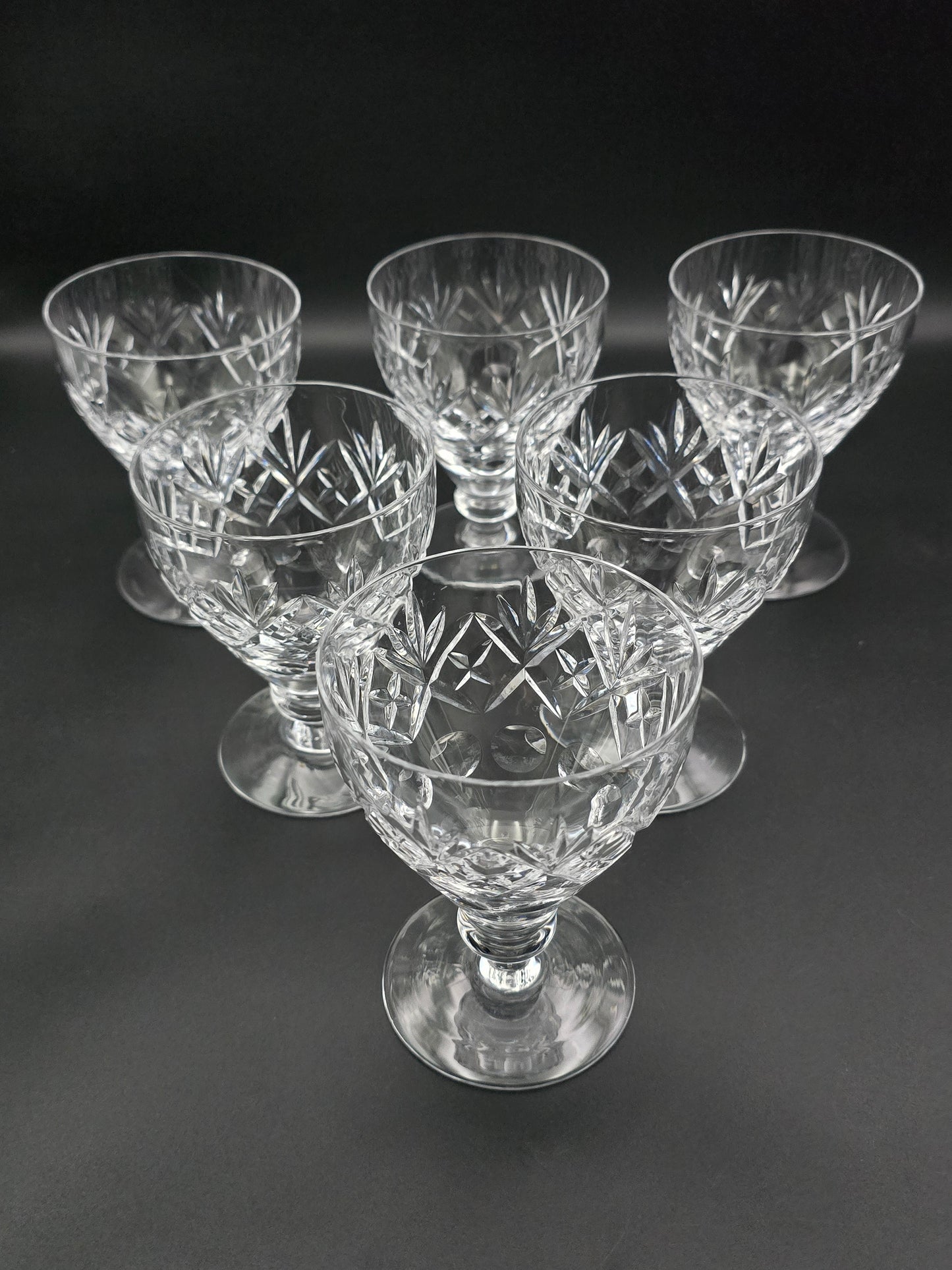 Royal Doulton Georgian Pattern set of 6 Crystal Wine goblets 250ml