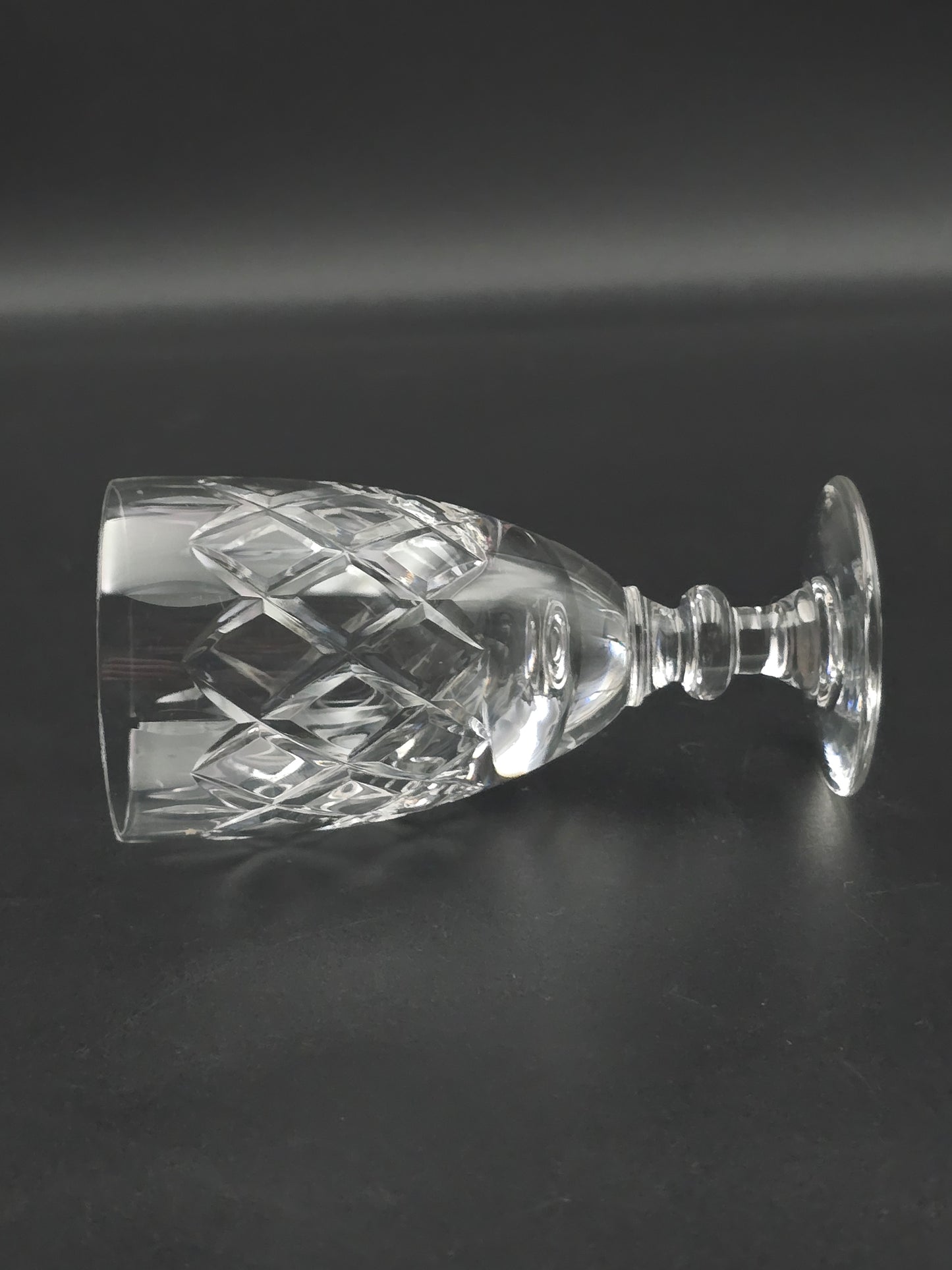 Set of 5 Webb Corbett Clifton Pattern Crystal liqueur glasses. 100ml.