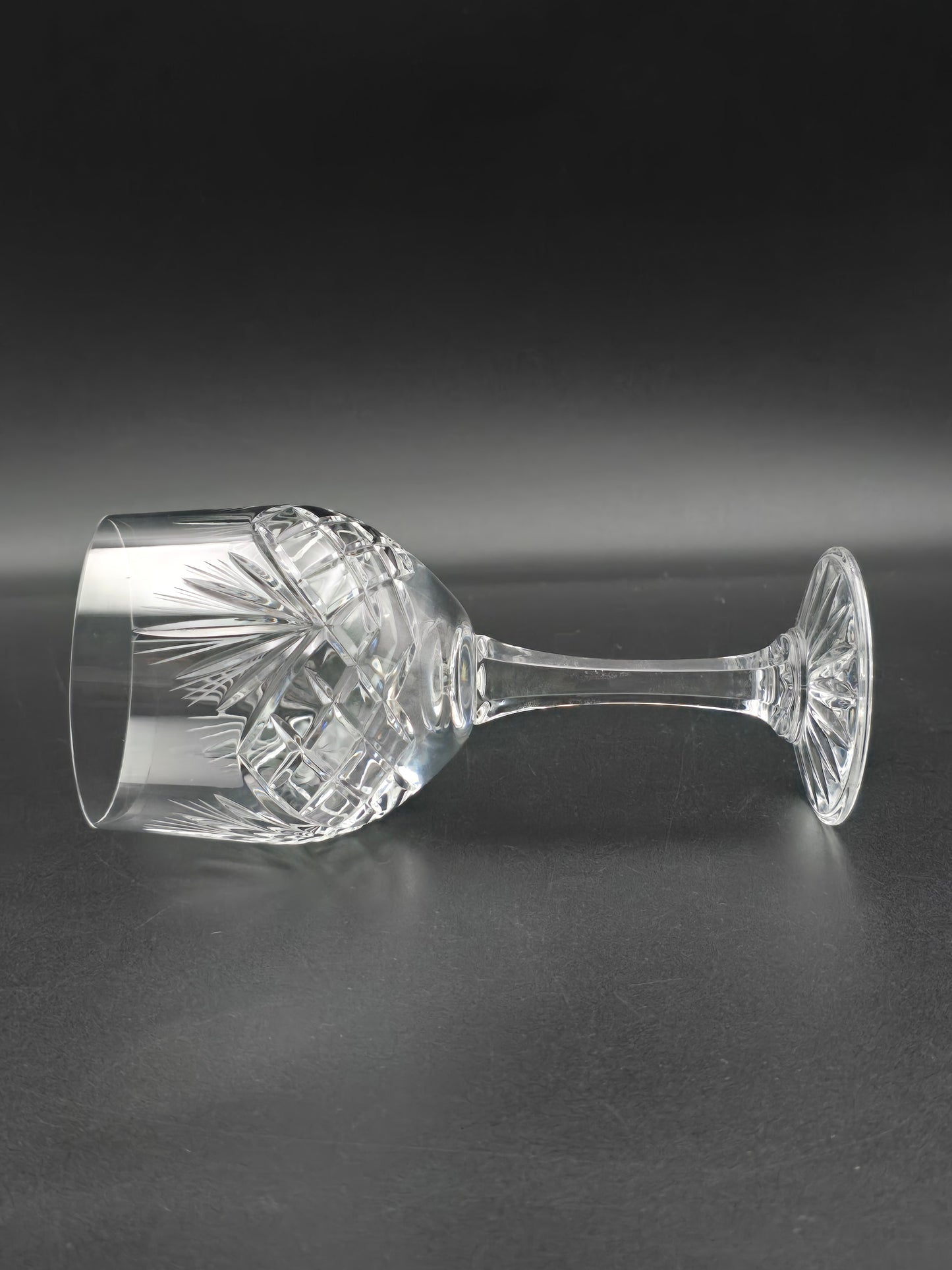 Set of 6 Large Vintage Crystal wine glasses. 300ml