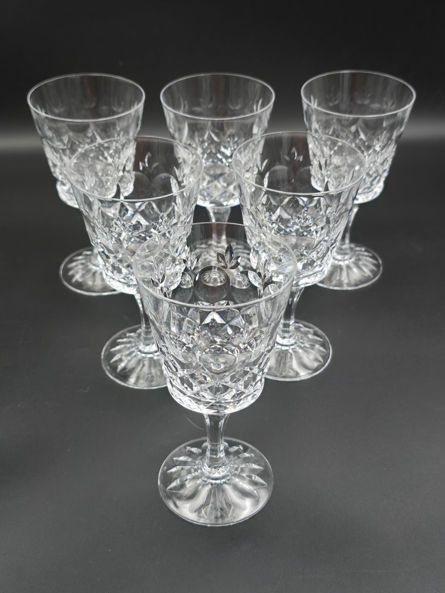Set of 6 Fine, Hand Cut Crystal Wine Glasses, 175ml Boxed. Brierglass,English.
