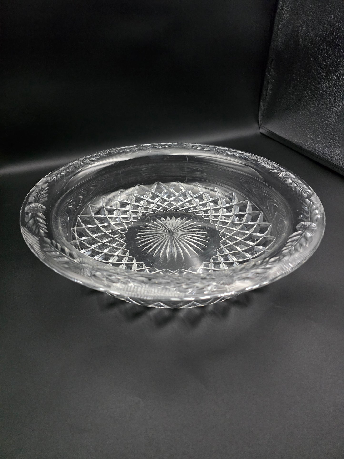 Beautiful large Crystal fruit bowl 13.5"