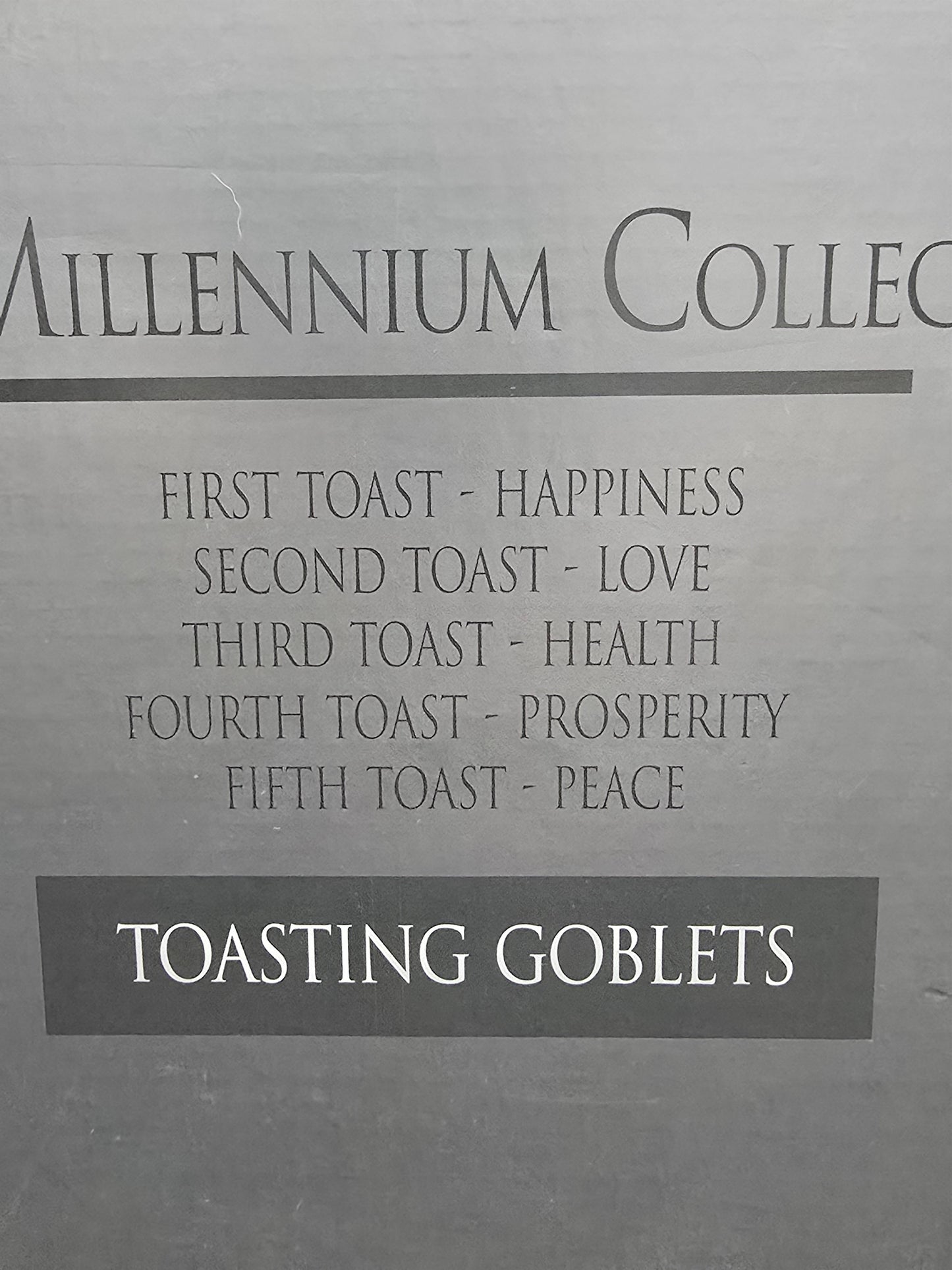 Waterford Crystal The Millennium Collection Toasting Goblets Pair. Fourth Toast - Prosperity. Boxed