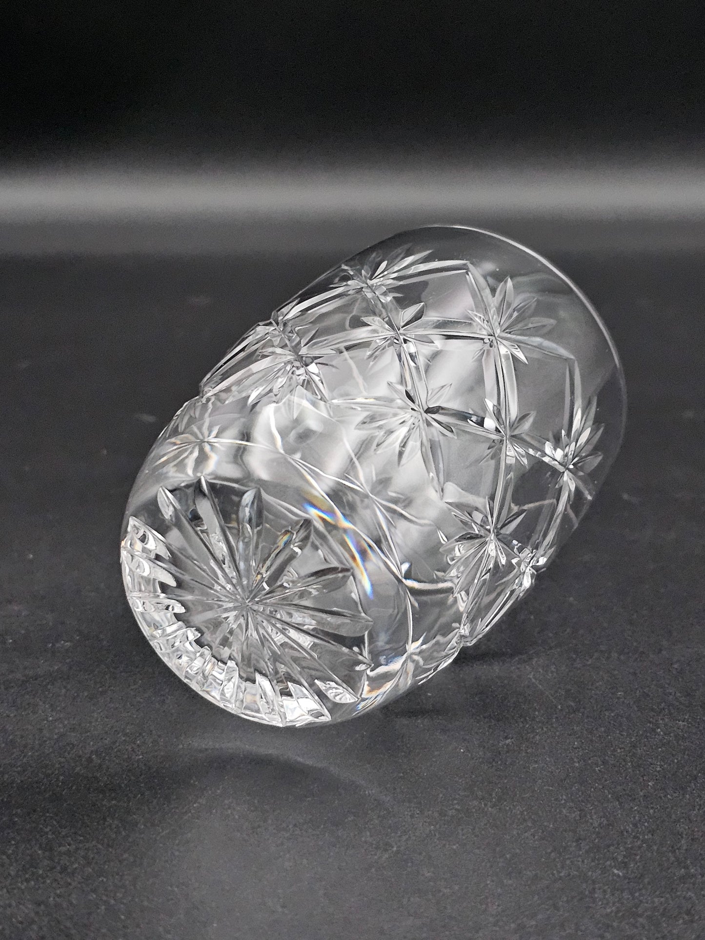 Set of 6 small Crystal Vodka or shot glasses. 7.5cm