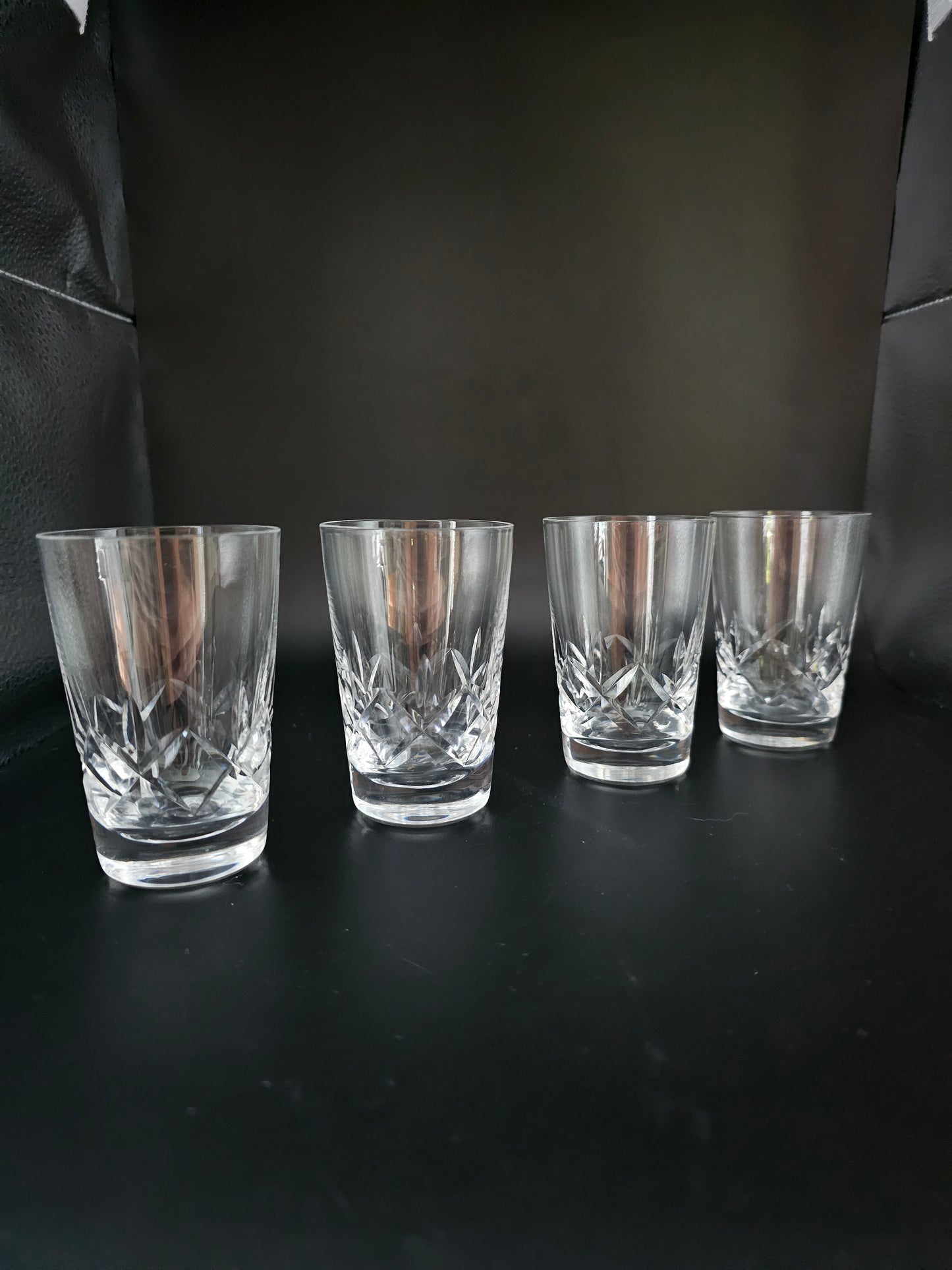 Set of 4 Stuart Crystal Glengarry Pattern Liquer glasses. Ideal for Baileys. 150ml.