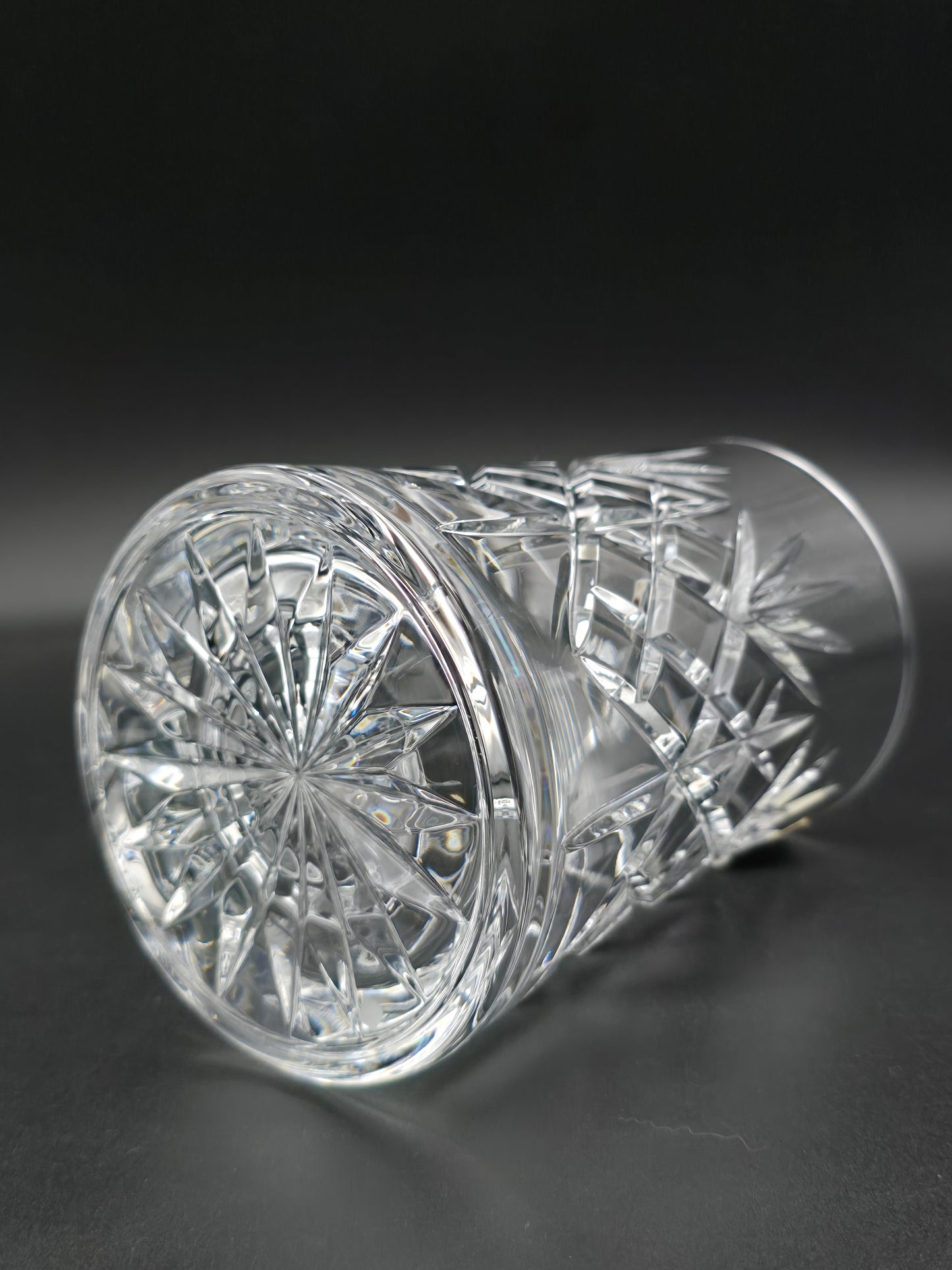 Vintage Cut Crystal Pint Tankard | Star Cut Base | Textured Handle | 14cm Tall | British Crystal Beer Mug | Gift for Him