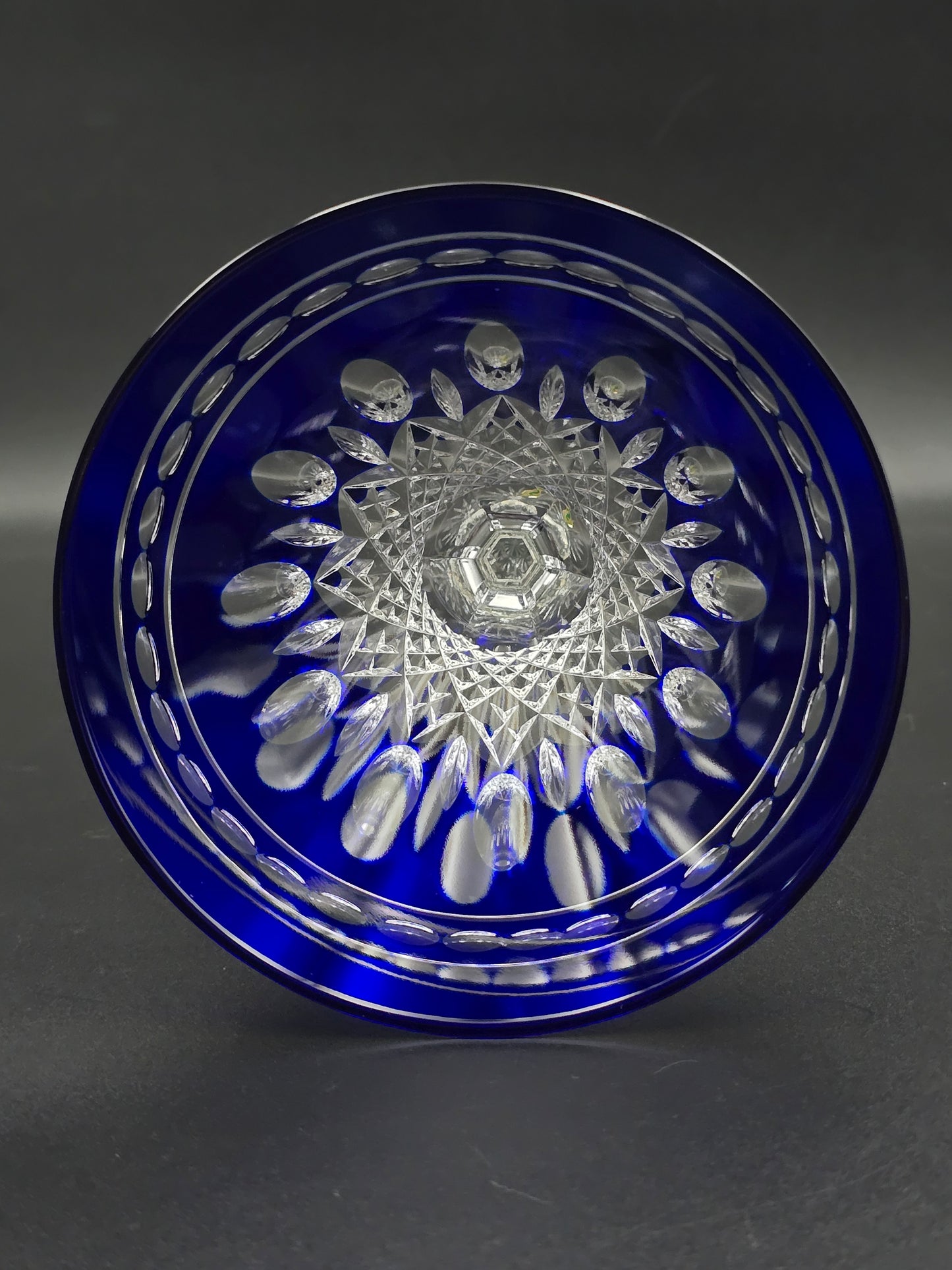 Pair of Waterford Crystal Clarendon Cobalt Blue Cased 18cm Cocktail Martini Glasses