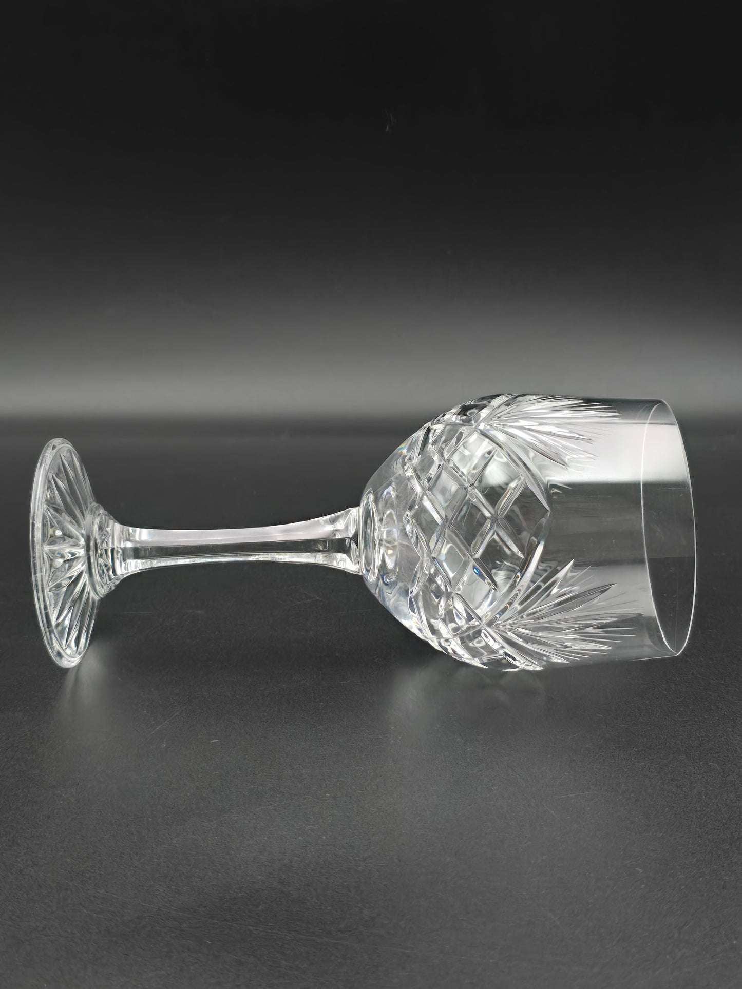 Set of 6 Large Vintage Crystal wine glasses. 300ml