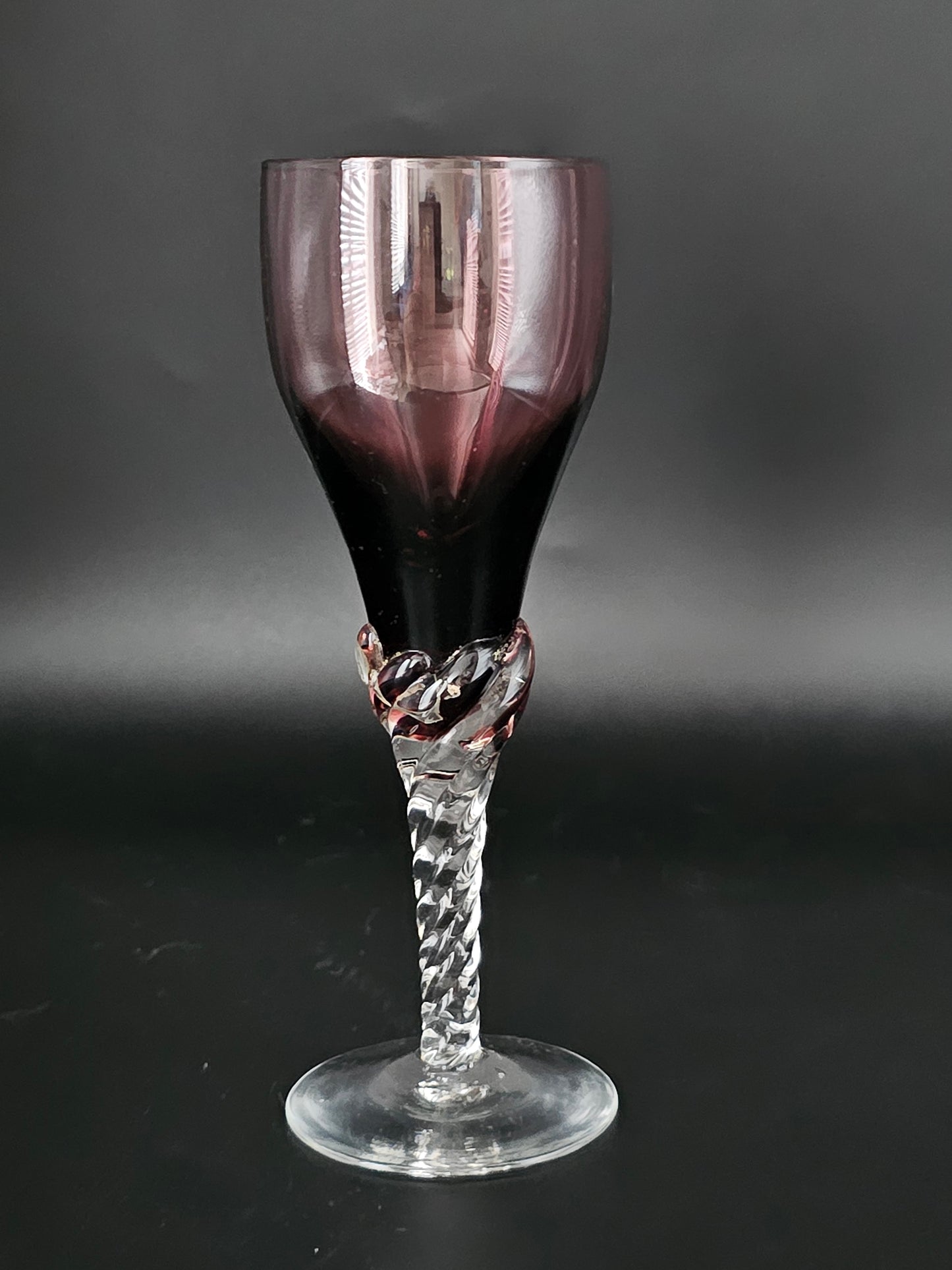 Set of 6 Portugese Hand made Blefeld & Co 1960's twisted stem liqueur glasses. 100ml