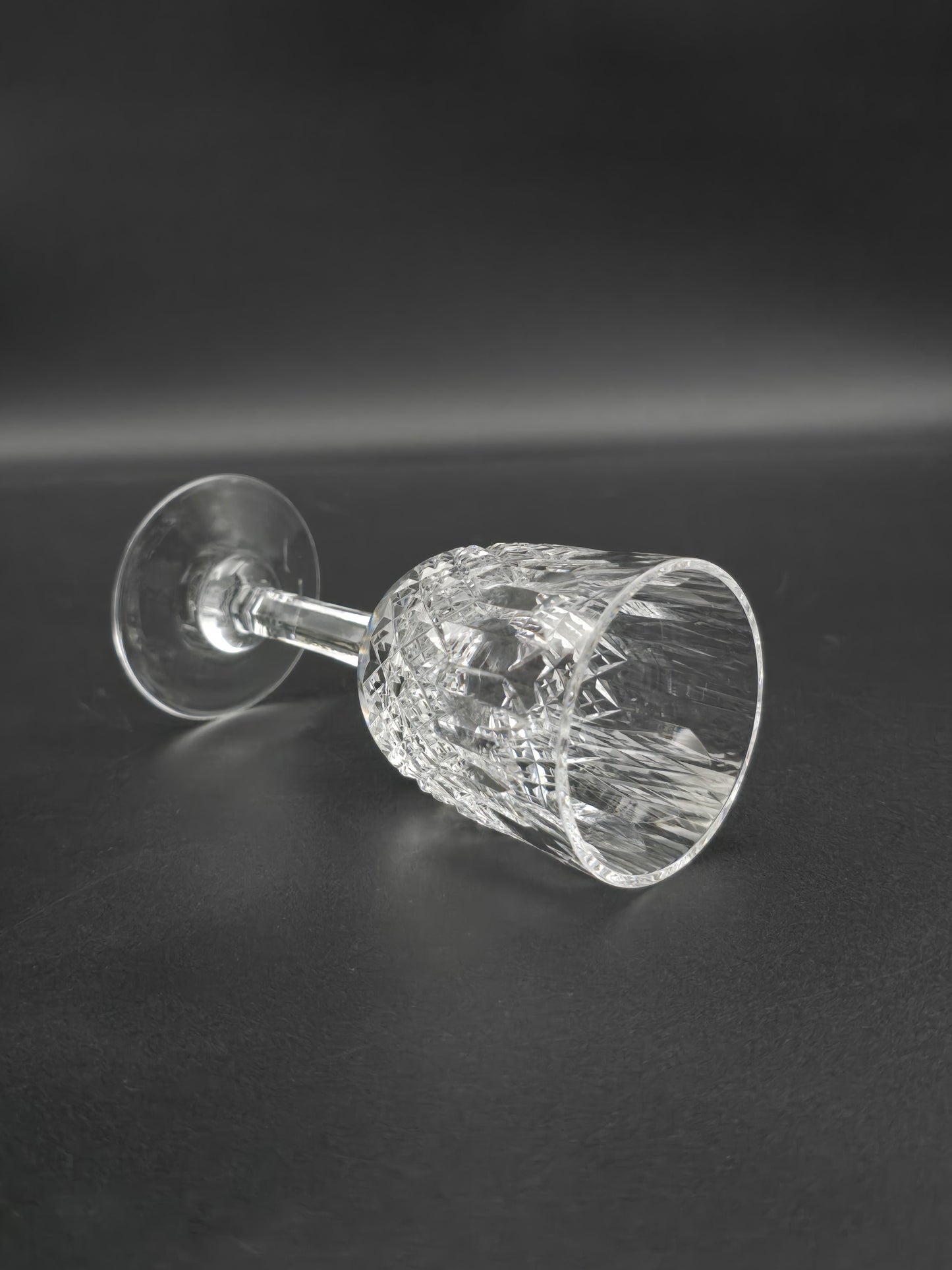 Set of 4 Thomas Webb Normandy pattern Crystal Liqueur glasses. 125ml.