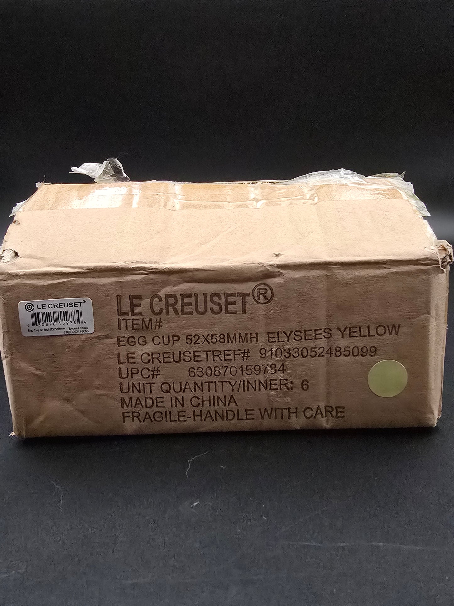 Set of 6 Le Creuset Elysees Yellow Egg Cups – Brand New in Box, Unused.