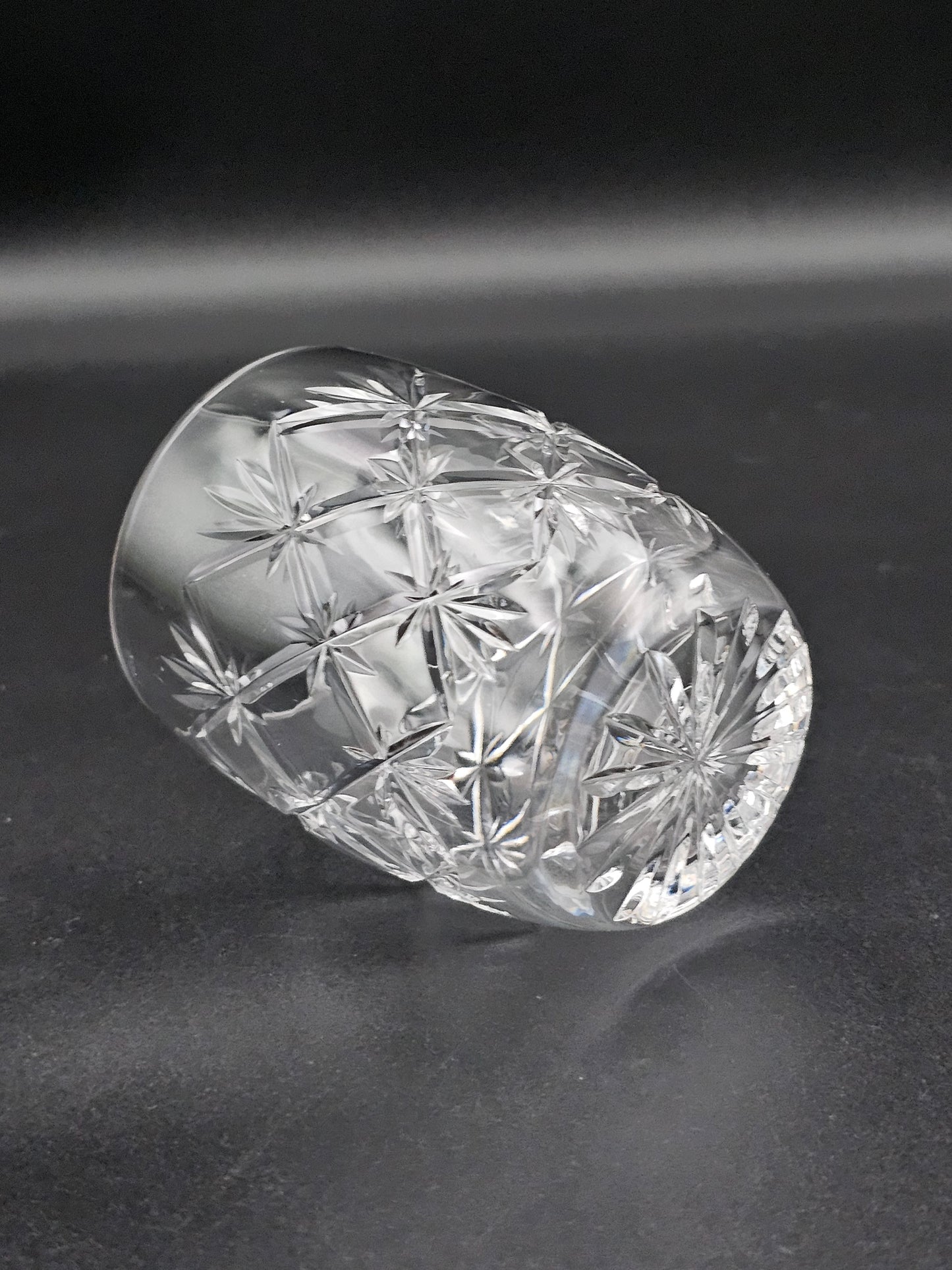 Set of 6 small Crystal Vodka or shot glasses. 7.5cm