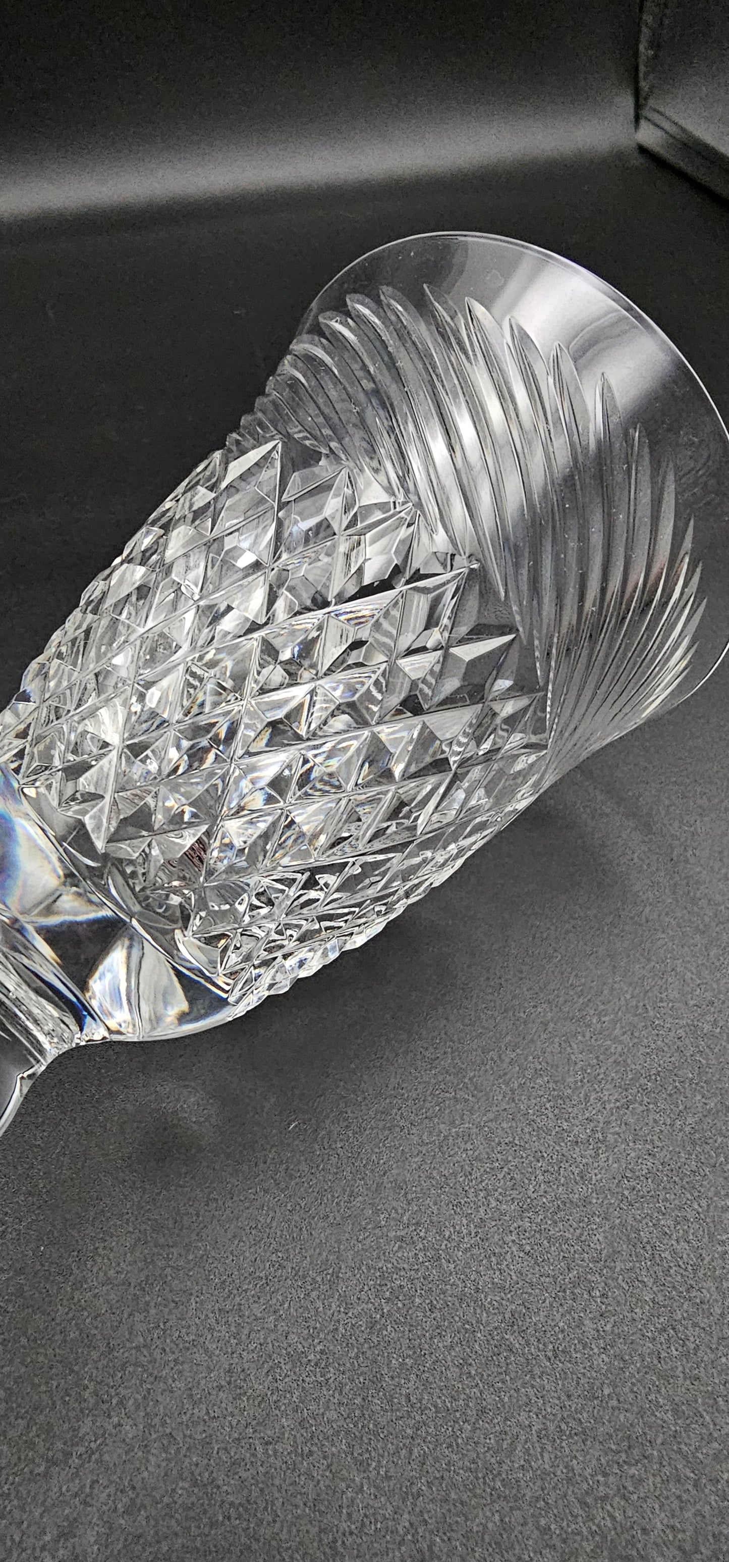 Set of 5 Large Crystal Wine Glasses 250ml 21cm tall