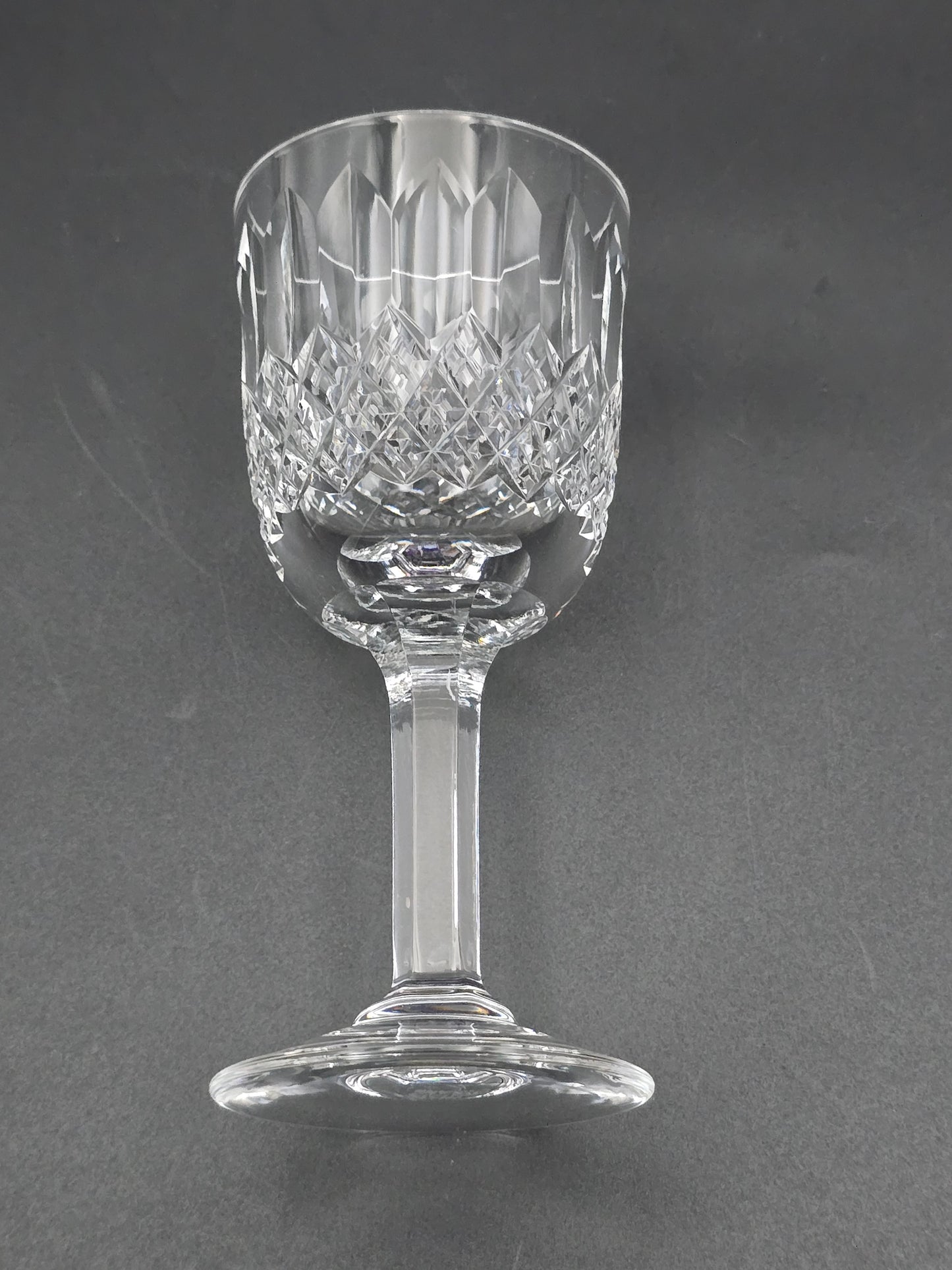 Set of 4 Thomas Webb Normandy pattern Crystal Liqueur glasses. 125ml.