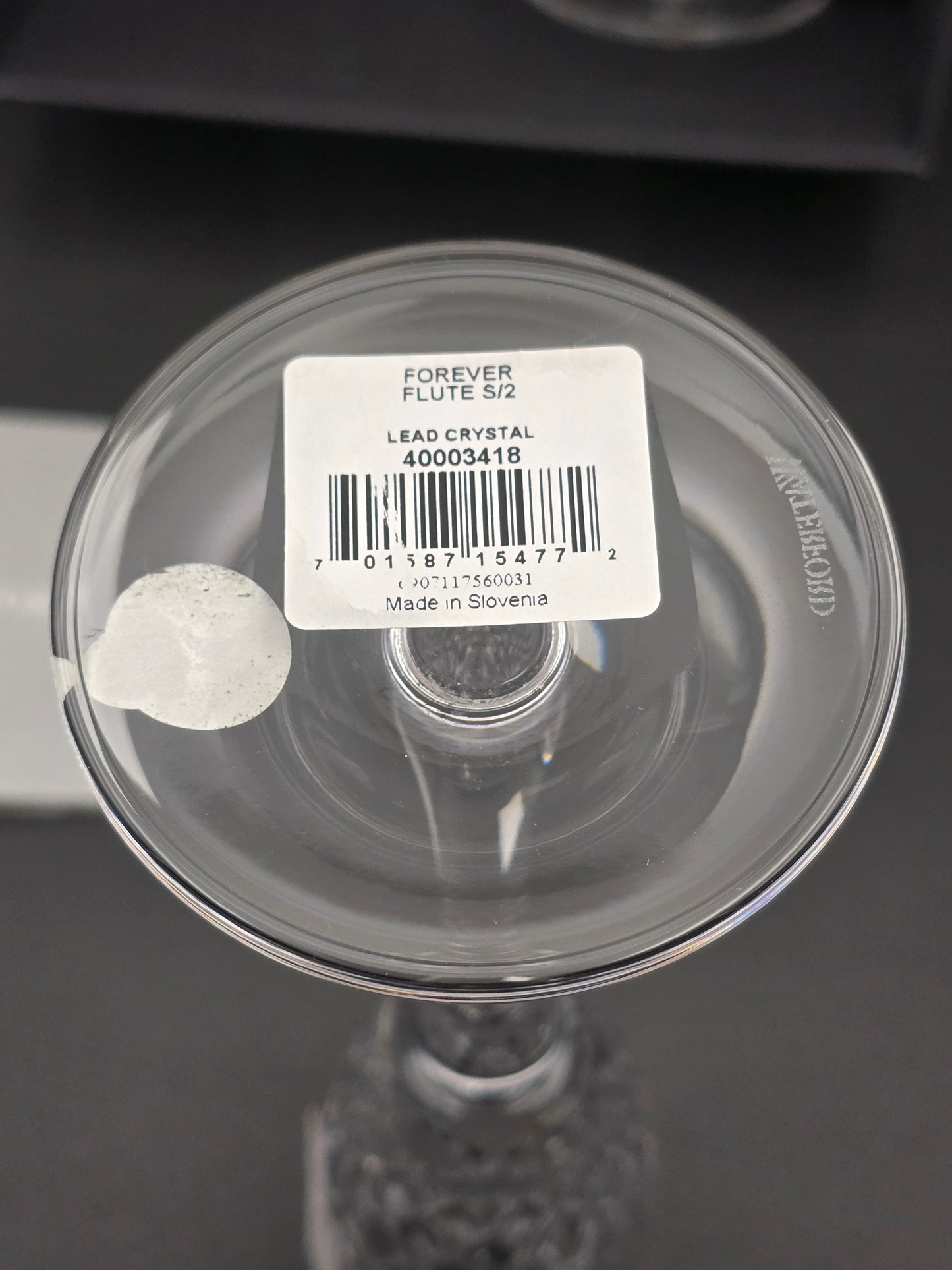 Waterford Forever Large Crystal Champagne Flutes Pair. Boxed As new. 27cm tall