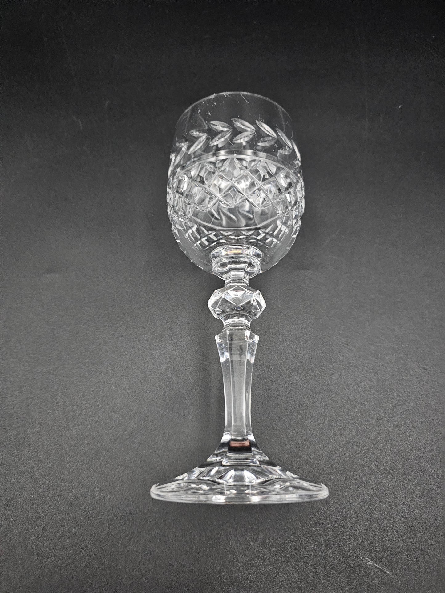 Set of 4 small vintage Crystal wine glasses 150ml