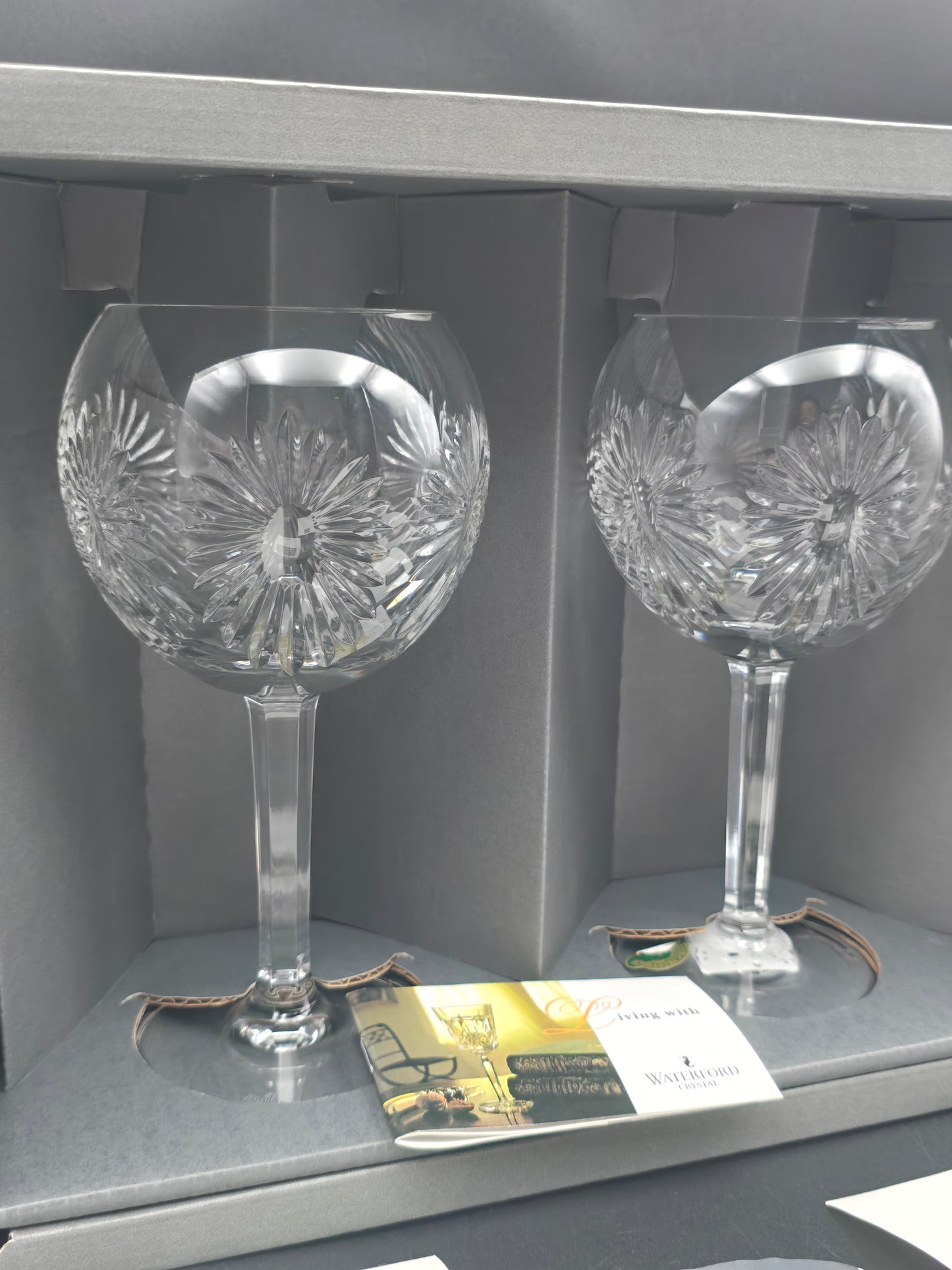 Waterford Crystal The Millennium Collection Toasting Goblets Pair. Third Toast - Health. Boxed.