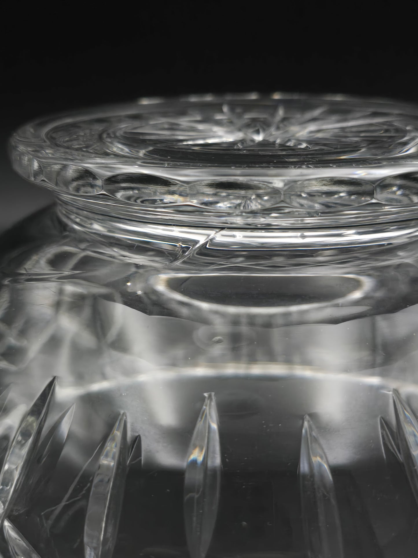 XL Hand-Cut Crystal Rose Bowl with Mesh Frog | 3kg 15.5cm Tall x 24cm Wide | Vintage Star Base Posy Vase | Cut Cross & Fan Pattern