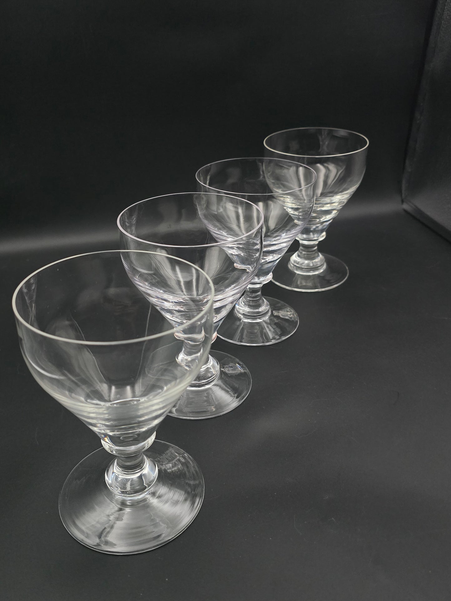 Set of 4 Whitefriars Apollo Pattern Claret glasses or Rummers 375ml