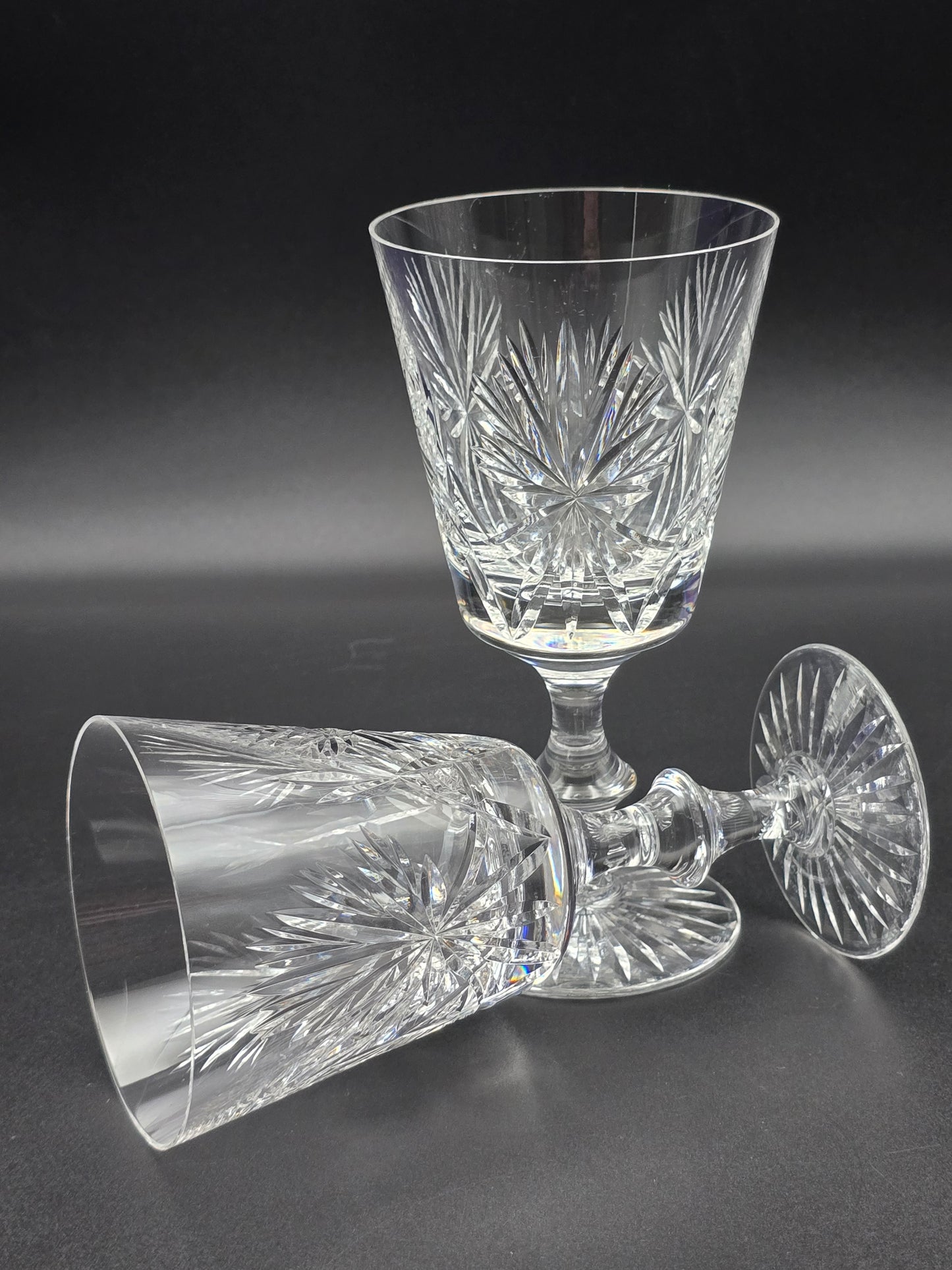 Pair of Edinburgh Crystal Star of Edinburgh Wine Glasses. 200ml