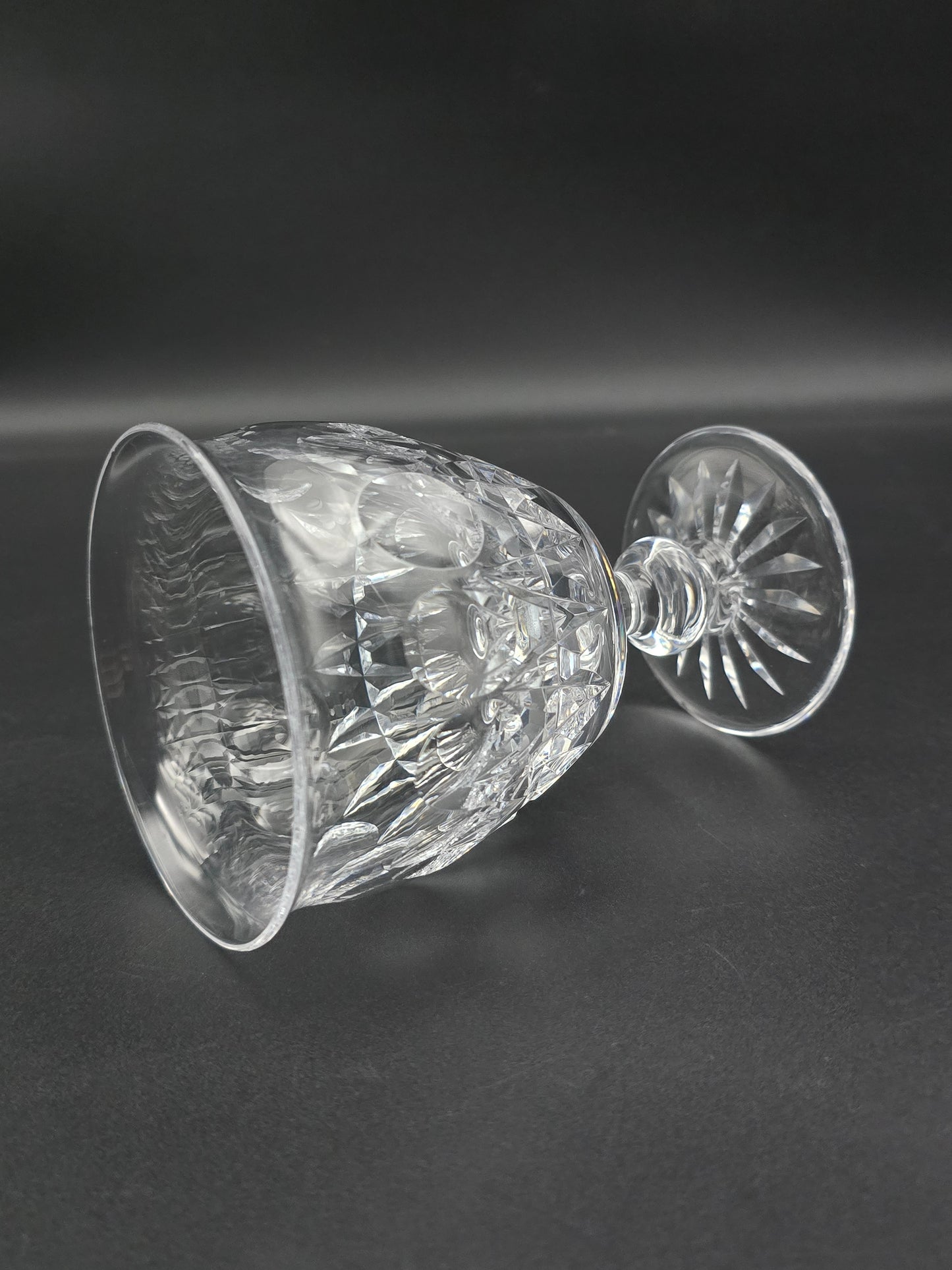 Set of 6 Tudor English Crystal Large wine goblets 250ml Raleigh Pattern.