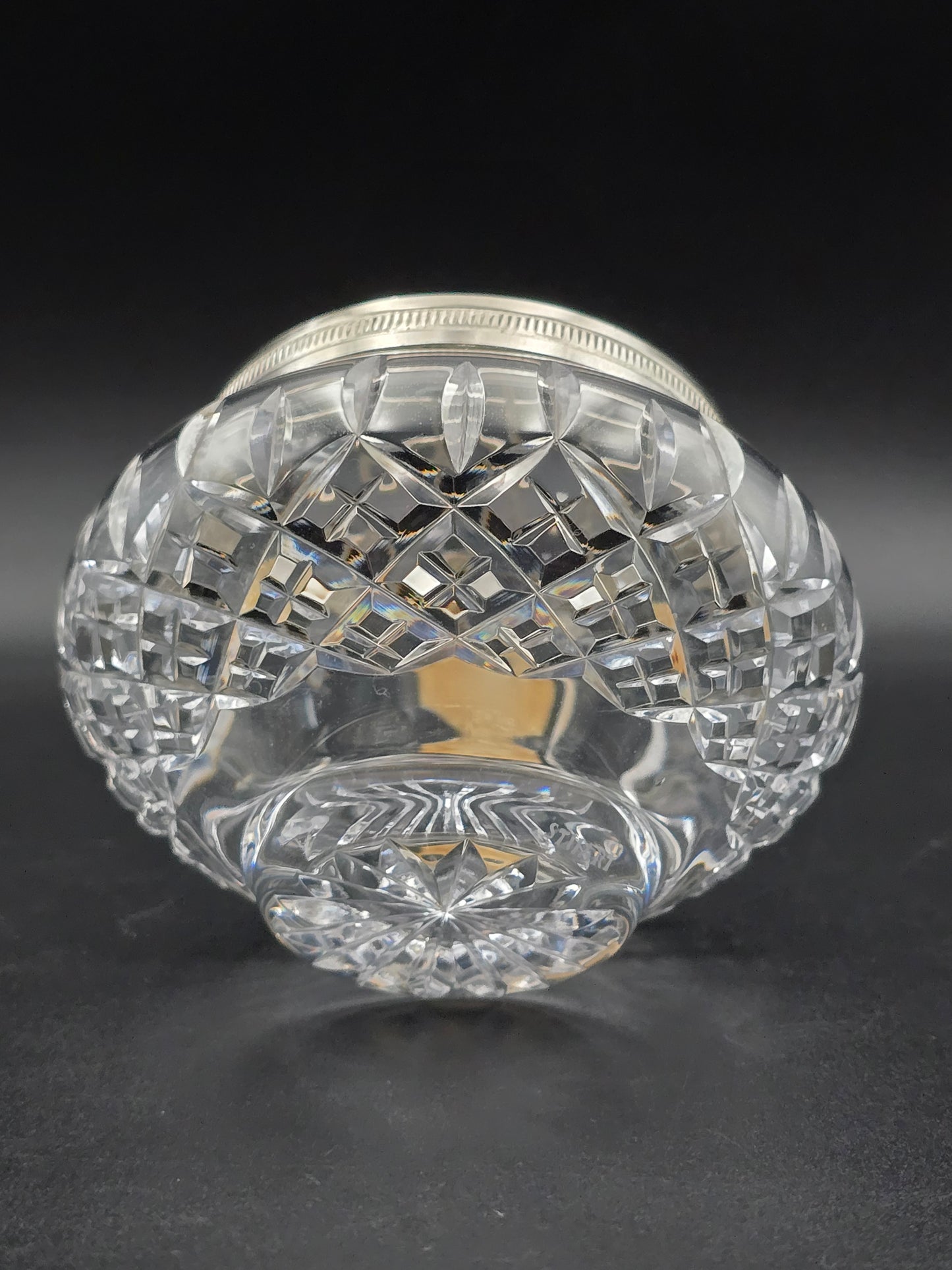 Stuart Crystal Shaftesbury Rose Bowl | Small 9cm Posy Vase | Star Cut Base | Etched Mark & Original Label | Made in England
