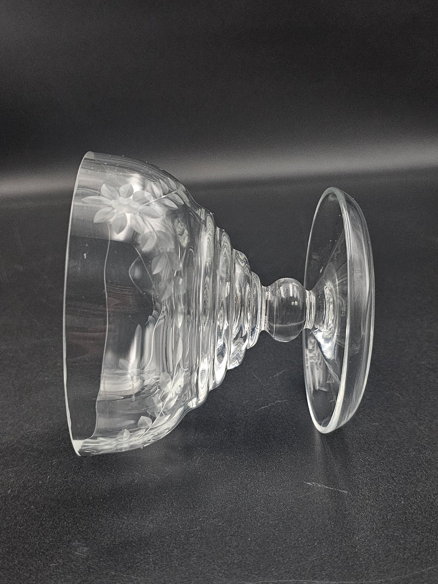 Set of 4 Vintage Crystal dessert or starter saucer dishes
