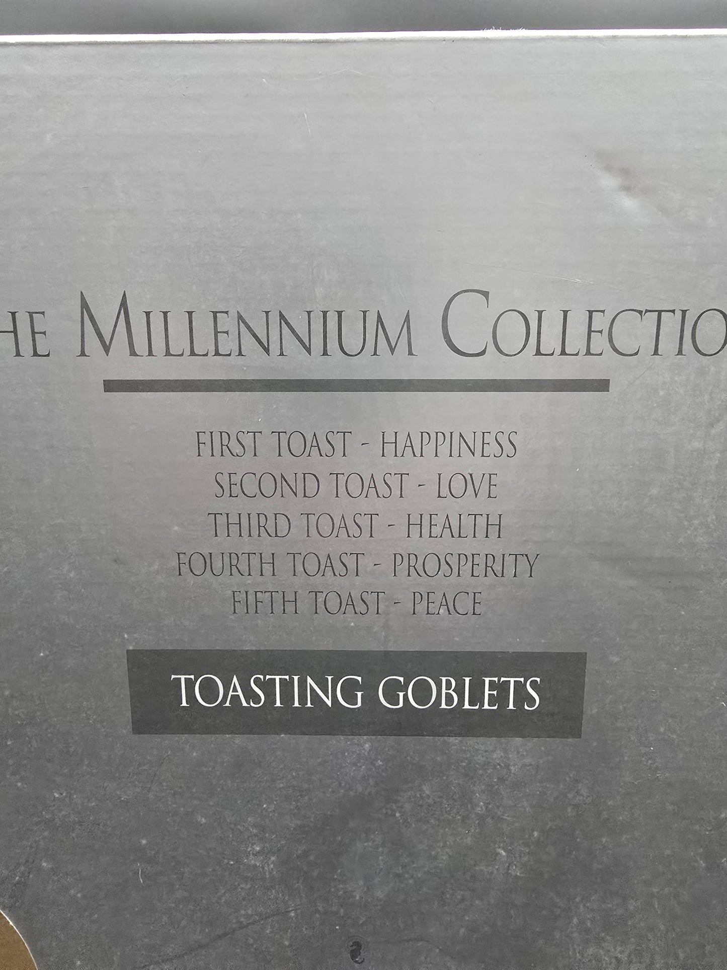 Waterford Crystal The Millennium Collection Toasting Goblets Pair. Third Toast - Health. Boxed.