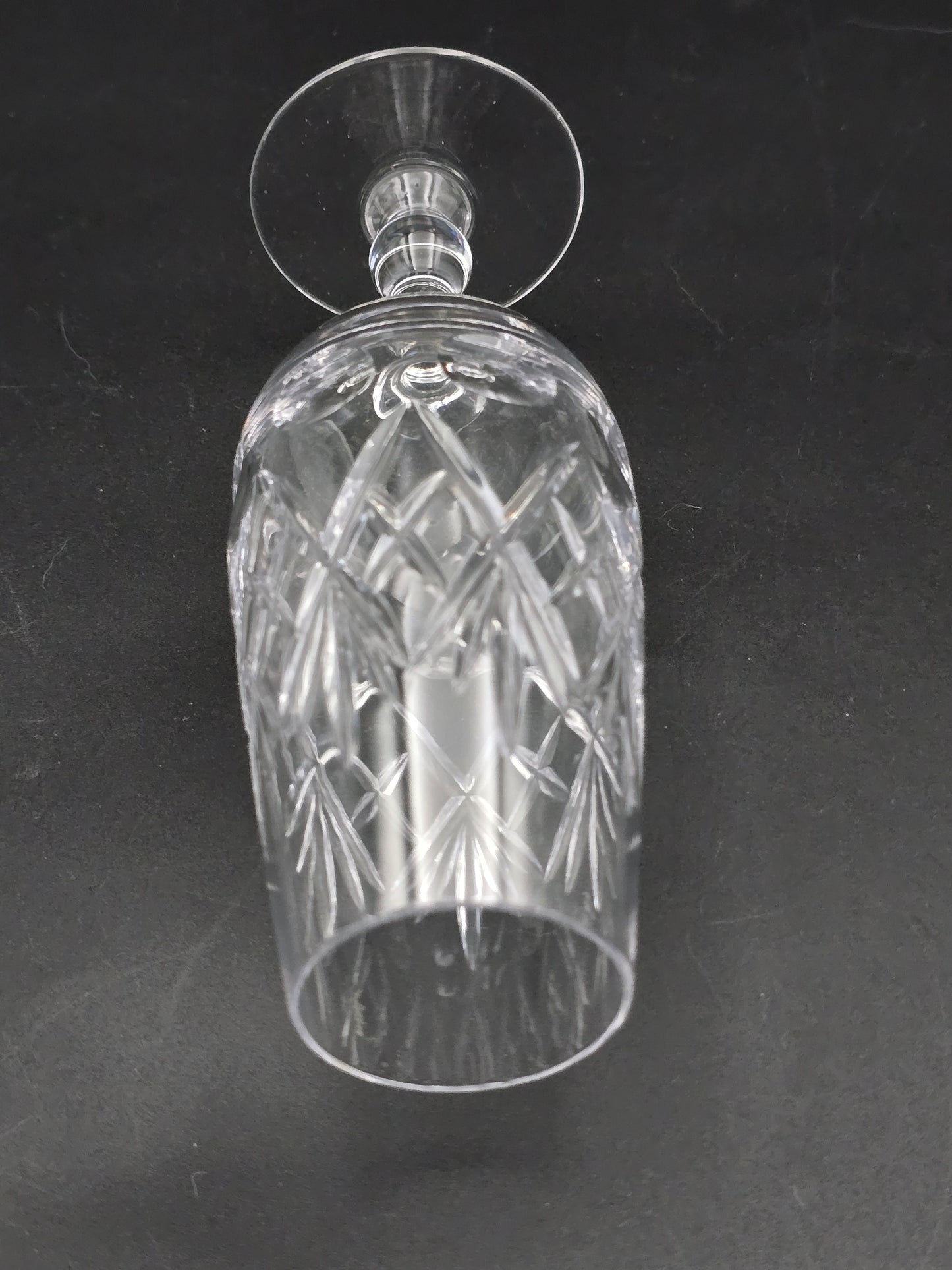 Set of 6 Royal Doulton Georgian Pattern short stemmed Crystal Champagne Flutes. 200ml
