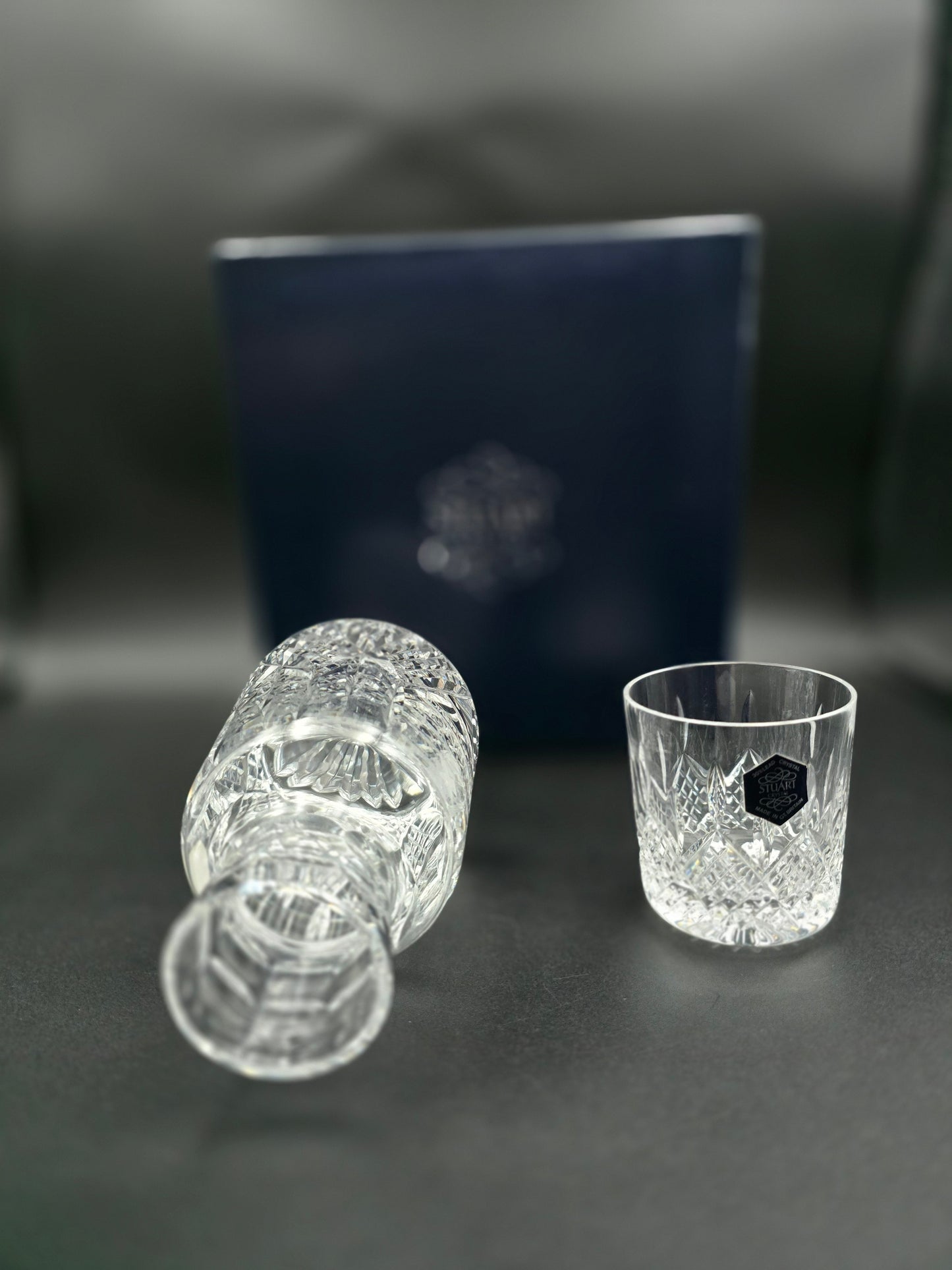 Stuart Crystal Shaftesbury pattern bedside Carafe and Tumbler set. Boxed