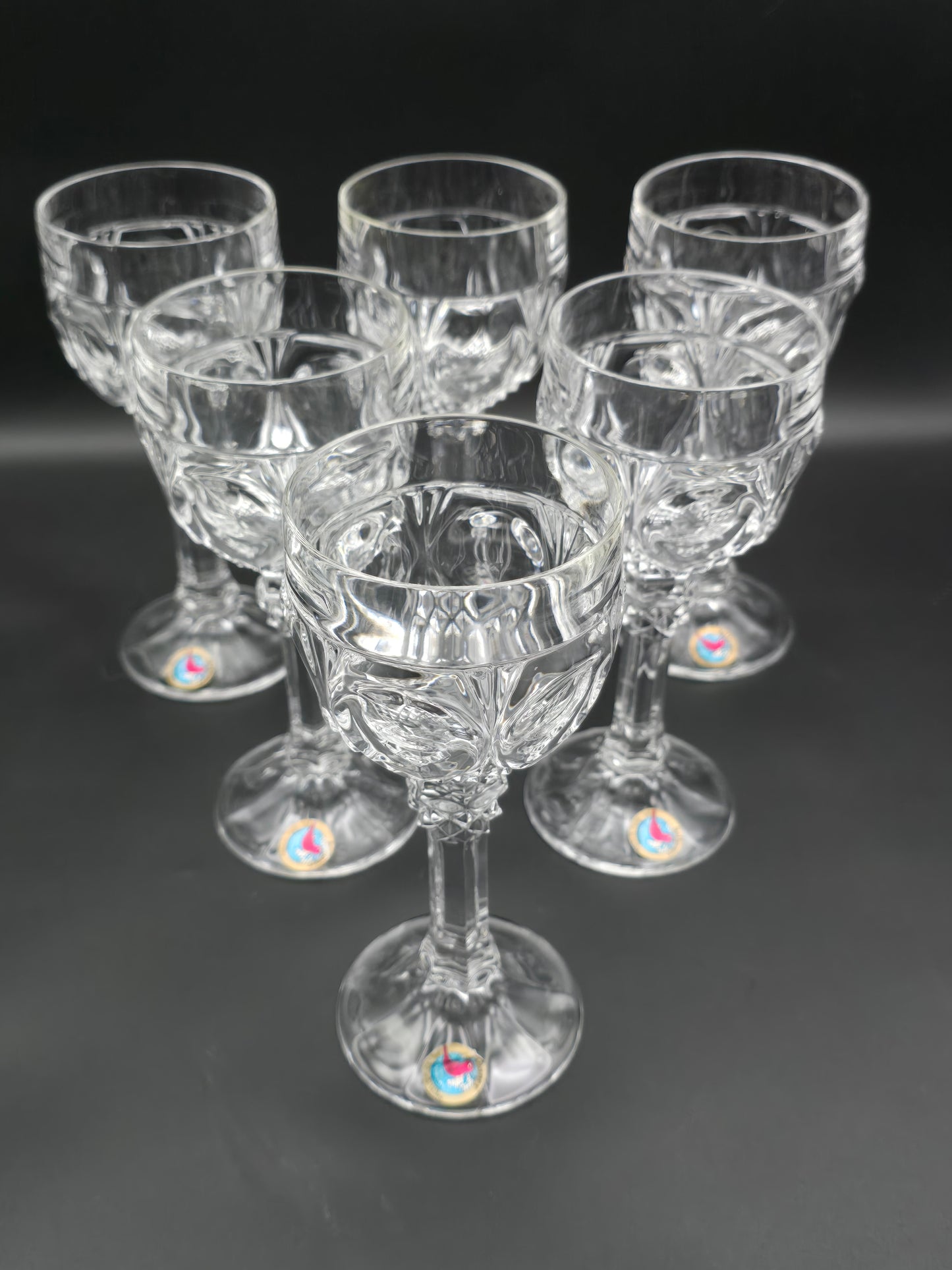 Set of 6 Hofbauer Napoleon Crystal Wine Goblets. 250ml