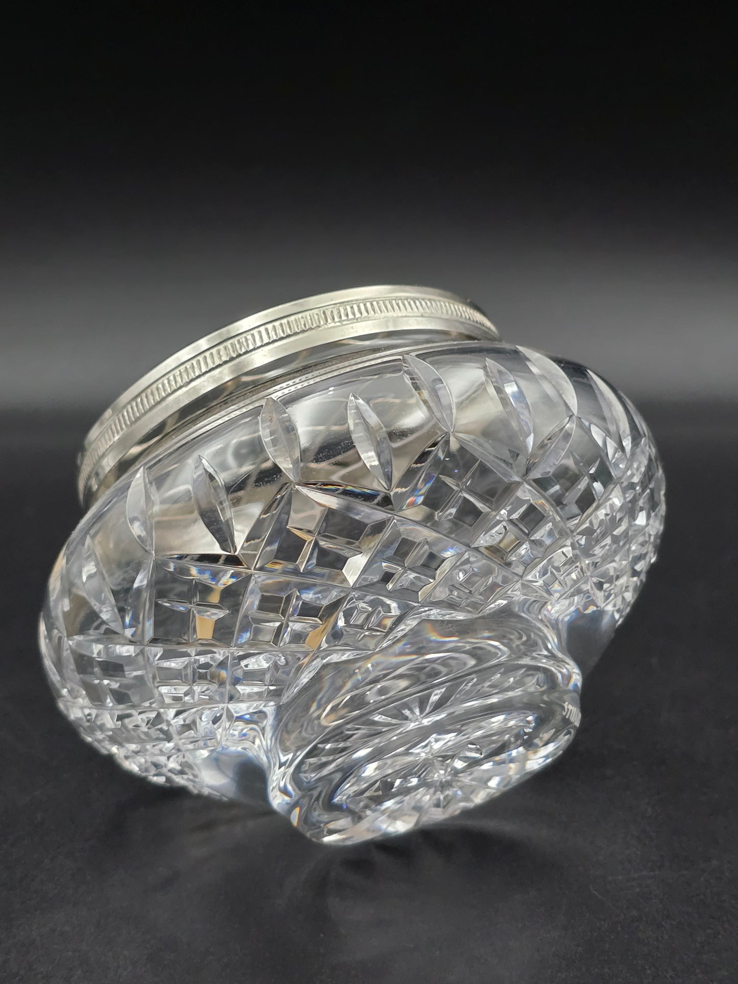 Stuart Crystal Shaftesbury Rose Bowl | Small 9cm Posy Vase | Star Cut Base | Etched Mark & Original Label | Made in England