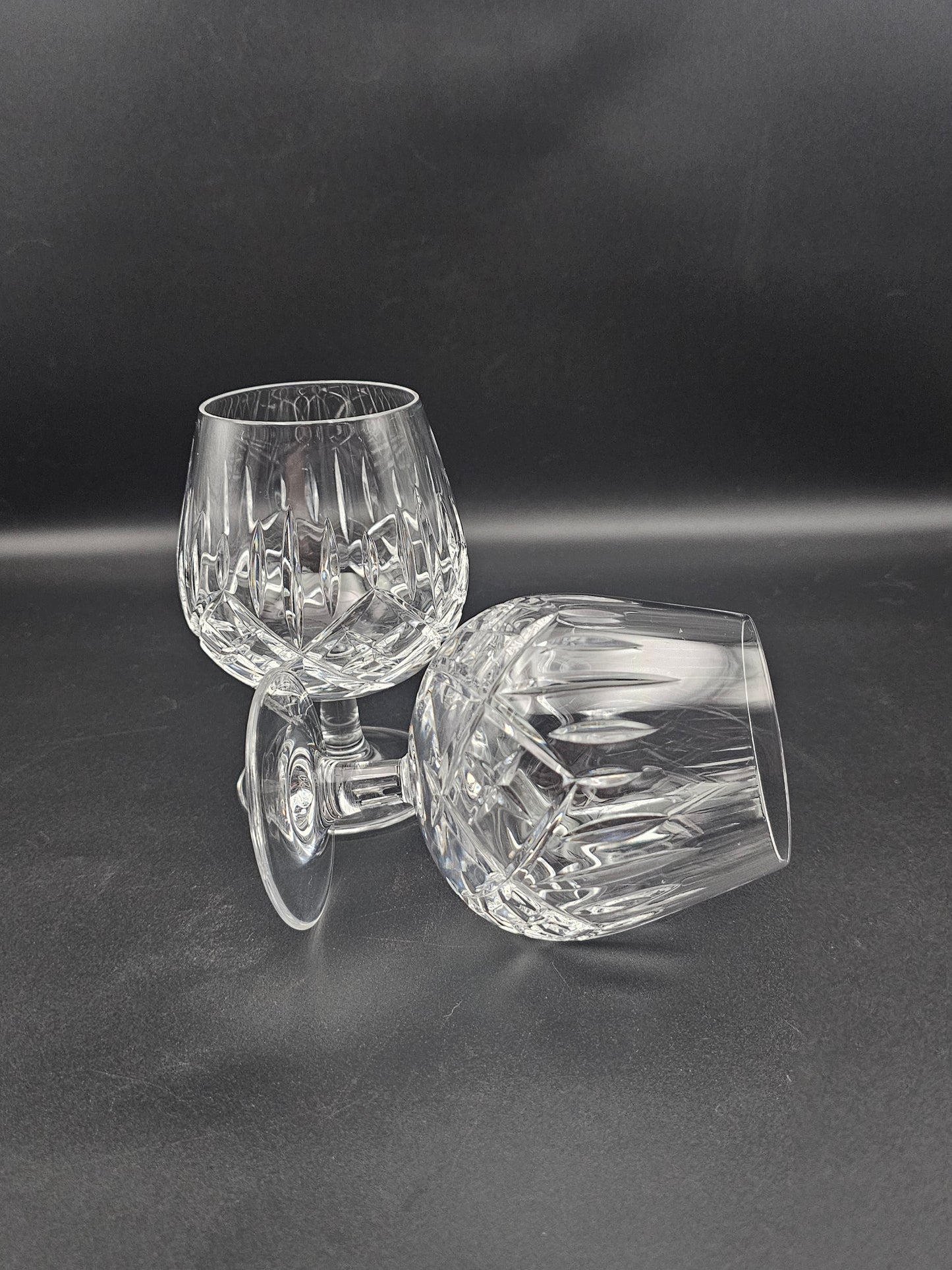 Pair of Crystal Cognac Brandy Glasses 11oz