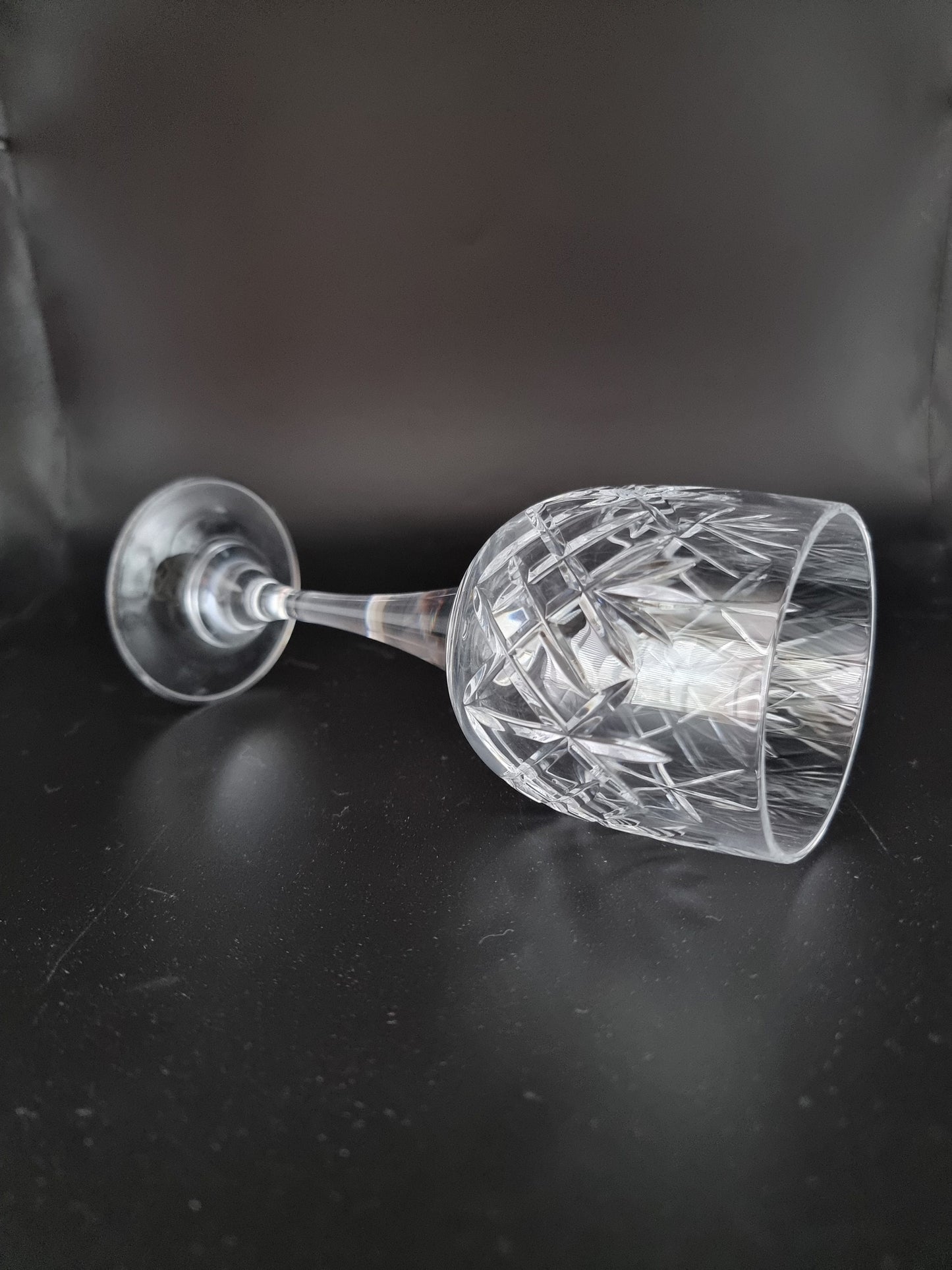 Vintage Set of 6 Crystal Wine Glasses