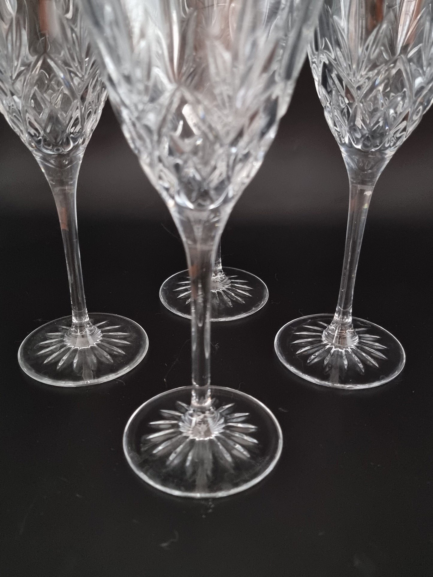 Lovely Vintage set of 4 Thomas Webb Crystal Large Wine glasses