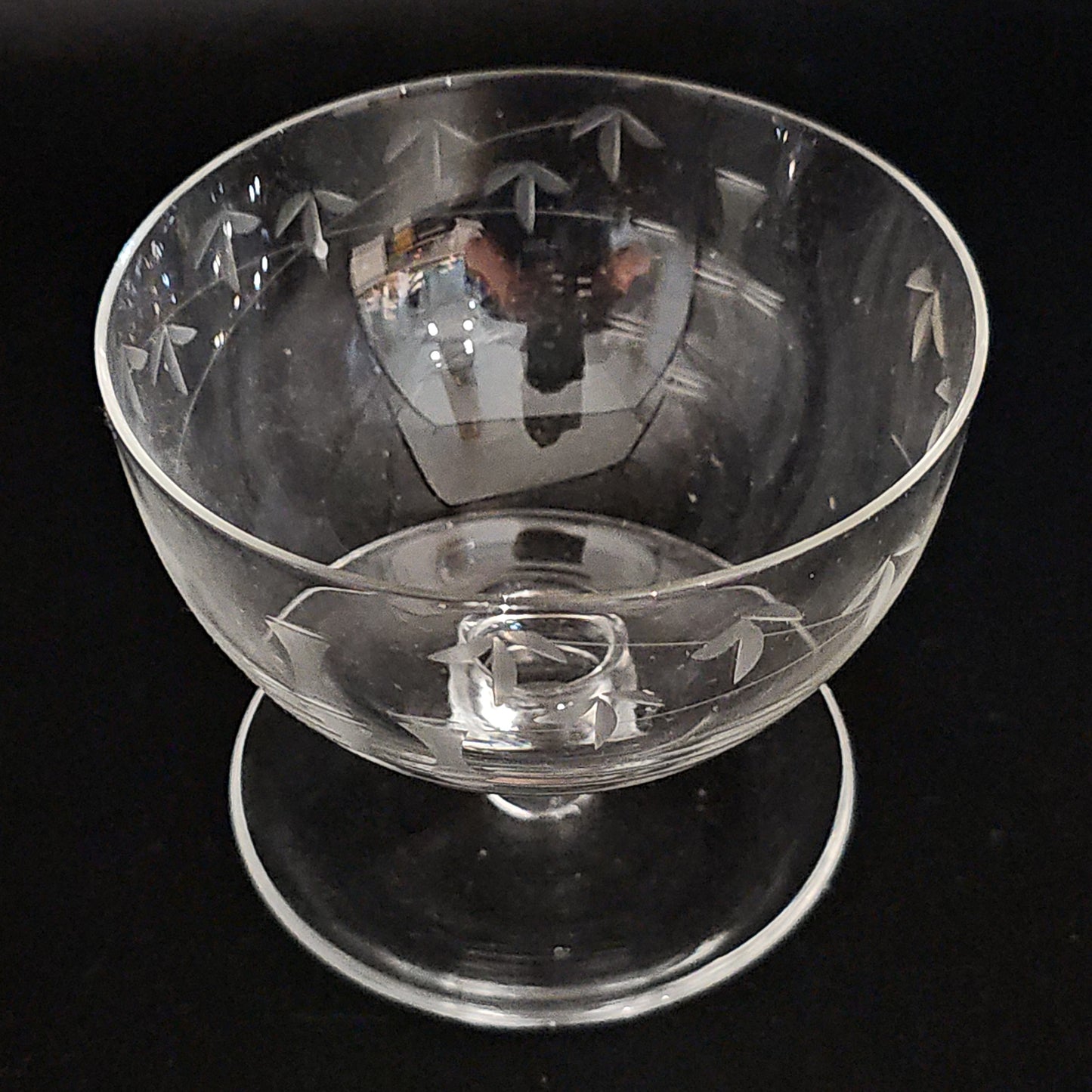Set of 6 Crystal Noritake Bamboo Ice cream Sundae bowls.