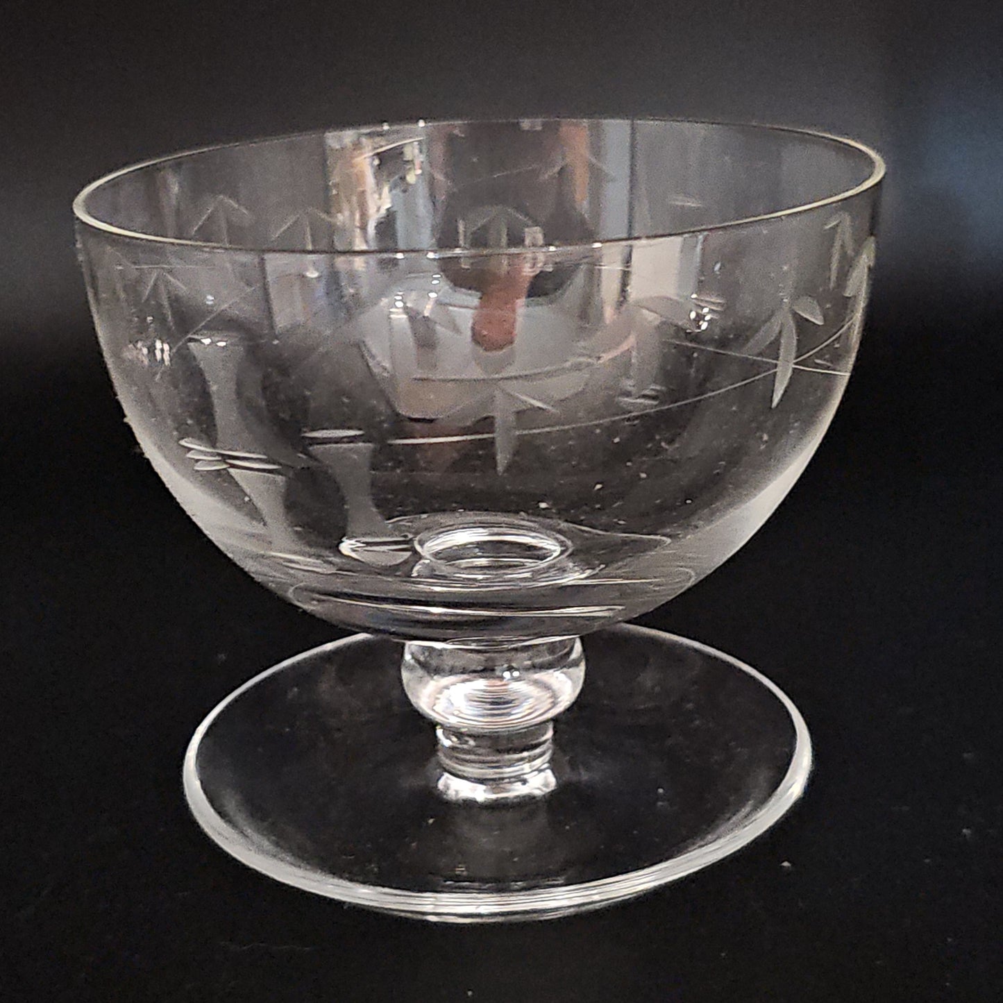 Set of 6 Crystal Noritake Bamboo Ice cream Sundae bowls.