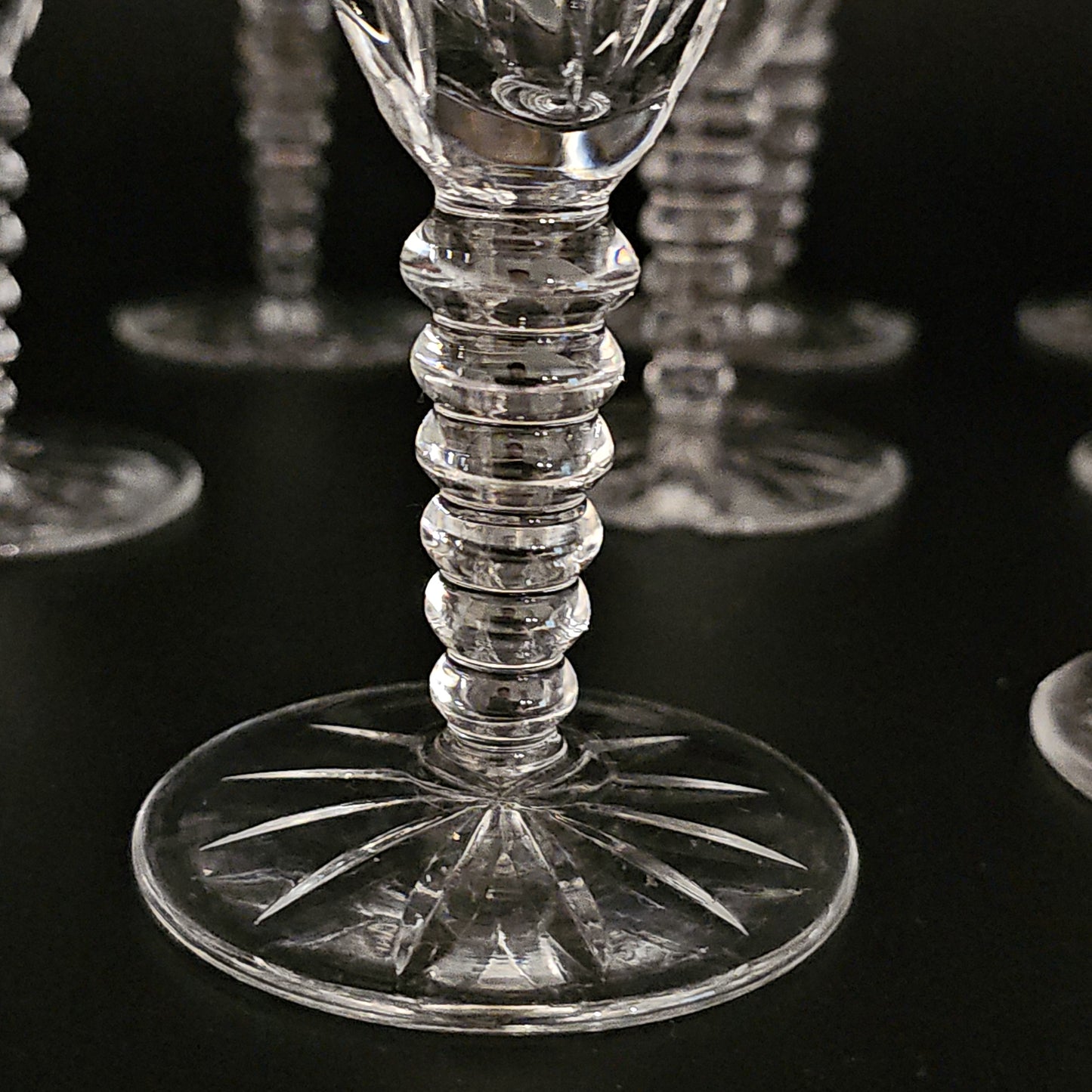 Set of 9 Vintage Crystal Stems Glasses.