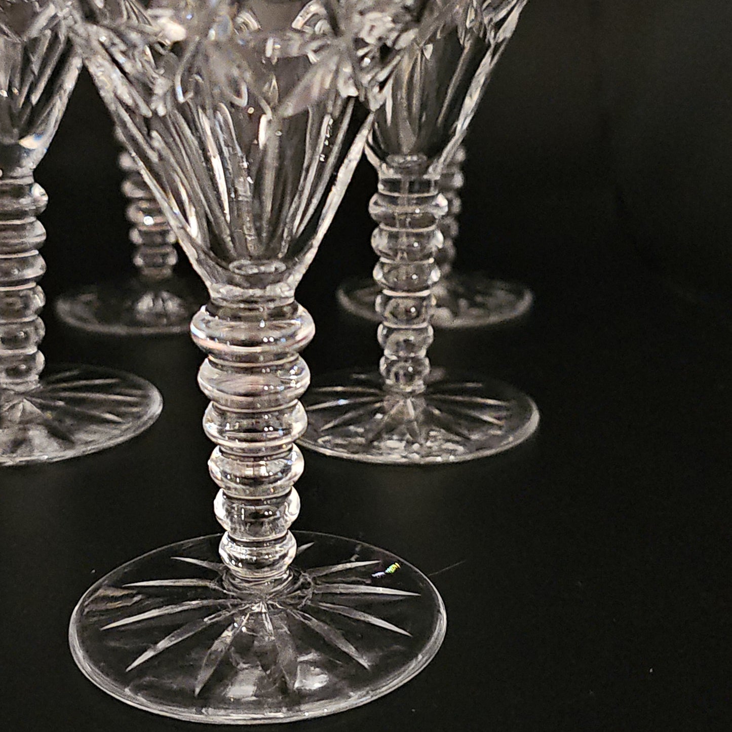 Set of 9 Vintage Crystal Stems Glasses.