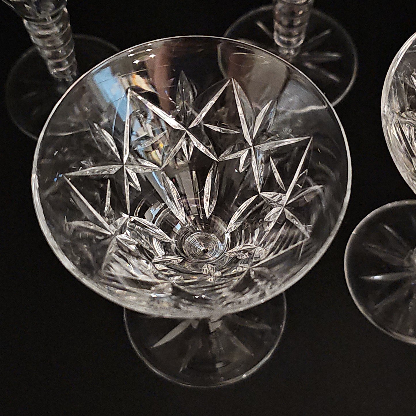 Set of 9 Vintage Crystal Stems Glasses.