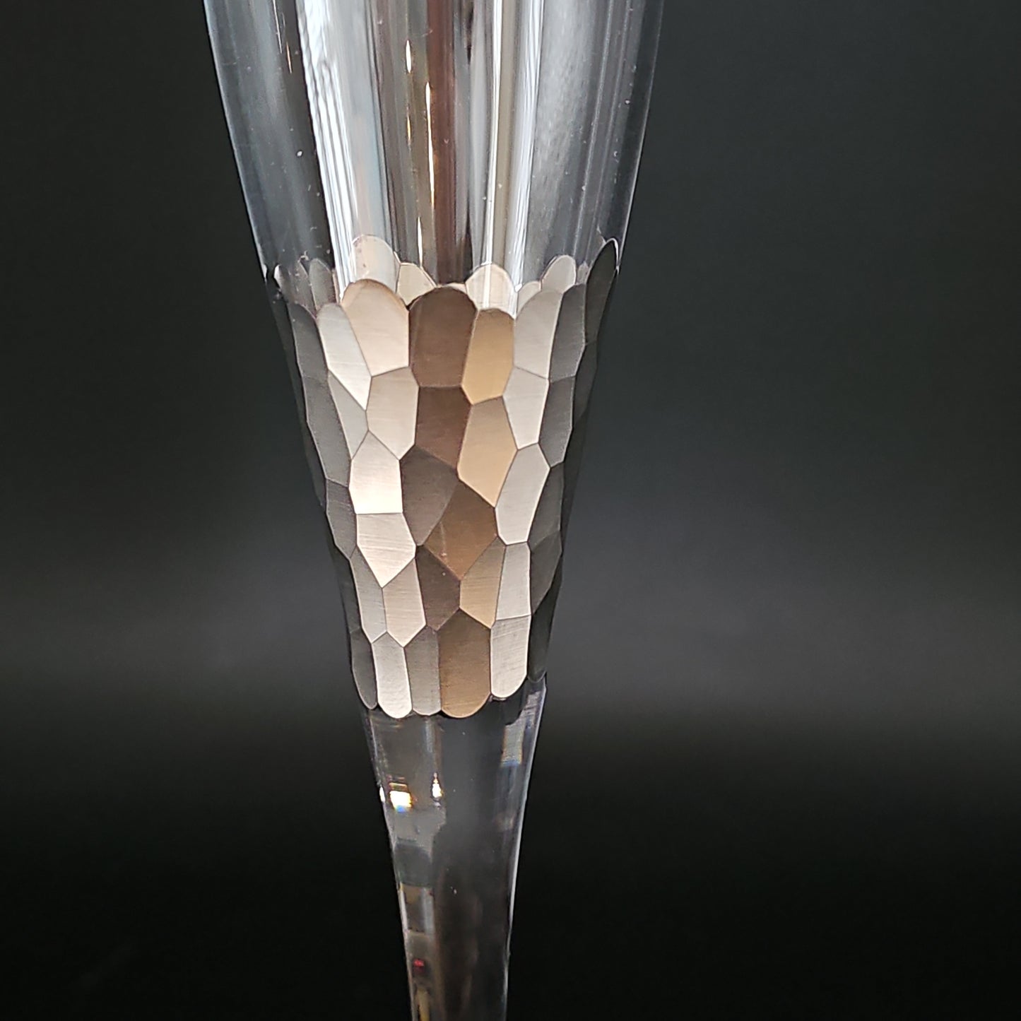 Kim Seybert Paillette Golden effect Champagne Flutes. Full set of 6