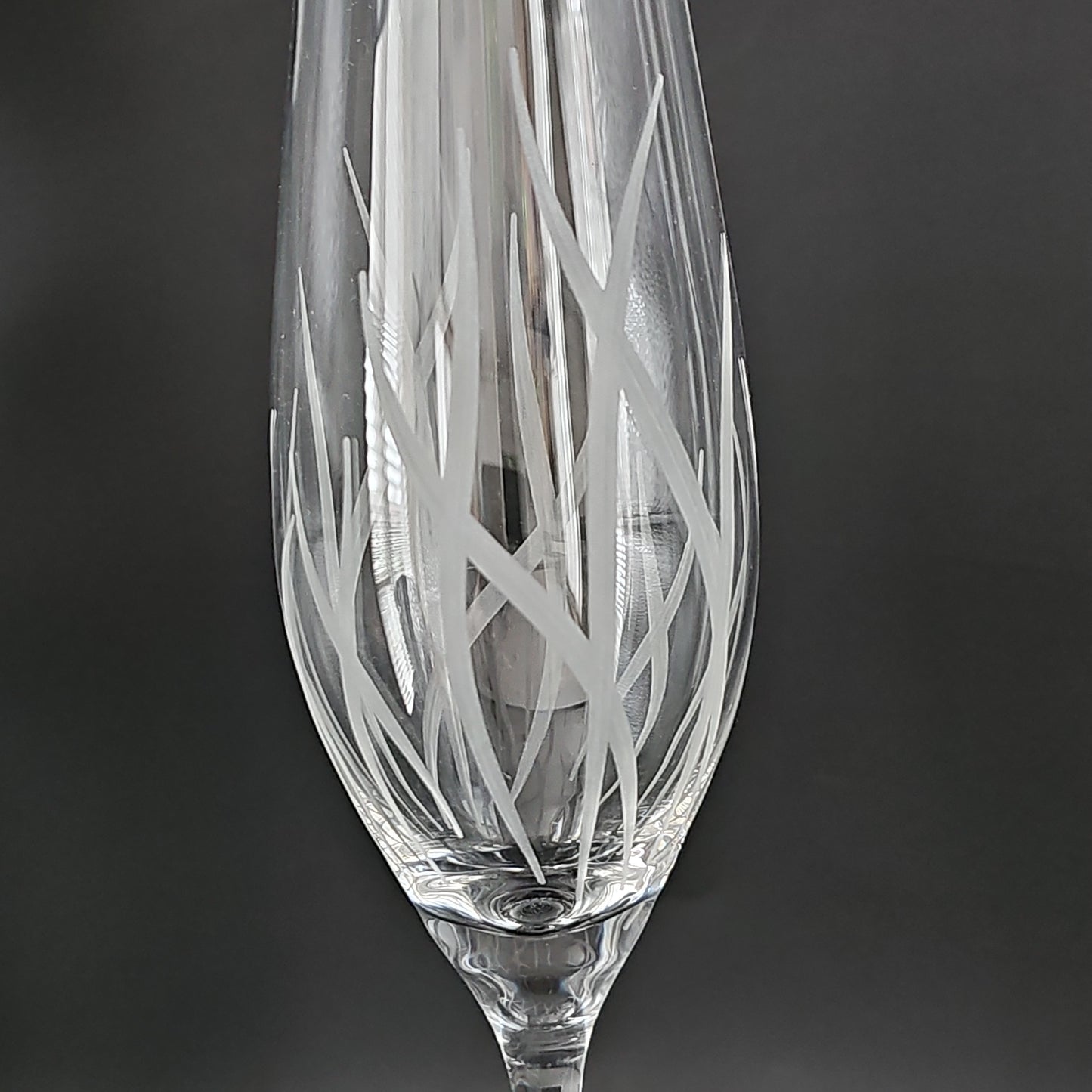 Galway Living Crystal Fire pattern Champagne flutes. Set of 4.