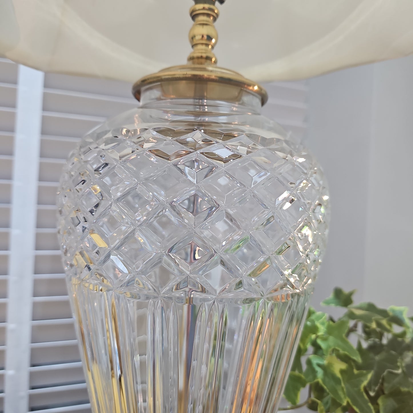 Large Waterford Crystal Belline Lamp. 48cm