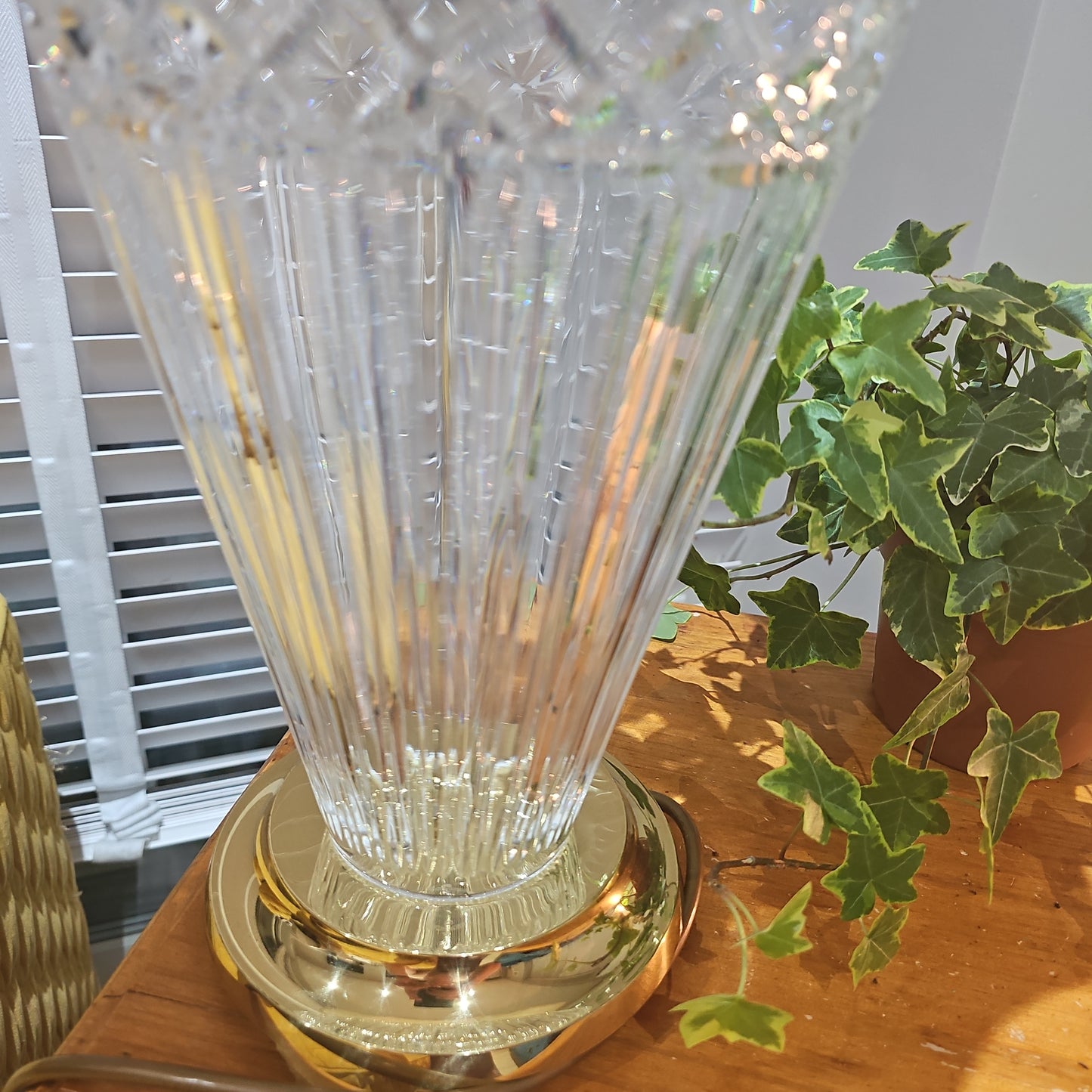 Large Waterford Crystal Belline Lamp. 48cm