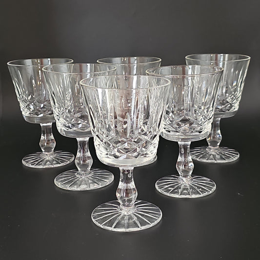 Edinburgh Crystal Appin Pattern Set of 6 small Wine Glasses. 175ml