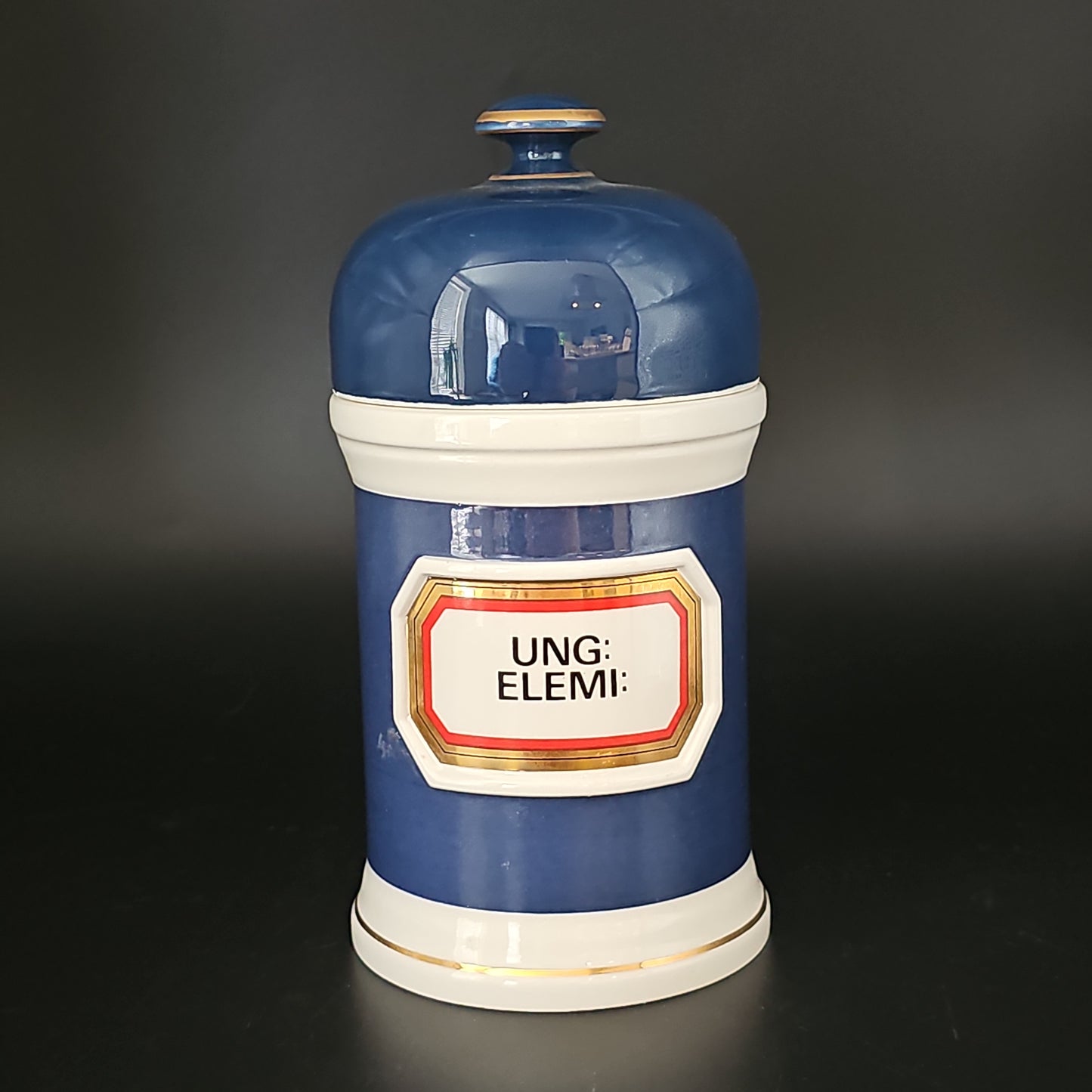 Rare Antique Style Gladstone Pottery Museum Chalsyn Ltd Apothecary Pharmacy Jar. Ung Elemi
