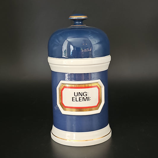 Rare Antique Style Gladstone Pottery Museum Chalsyn Ltd Apothecary Pharmacy Jar. Ung Elemi