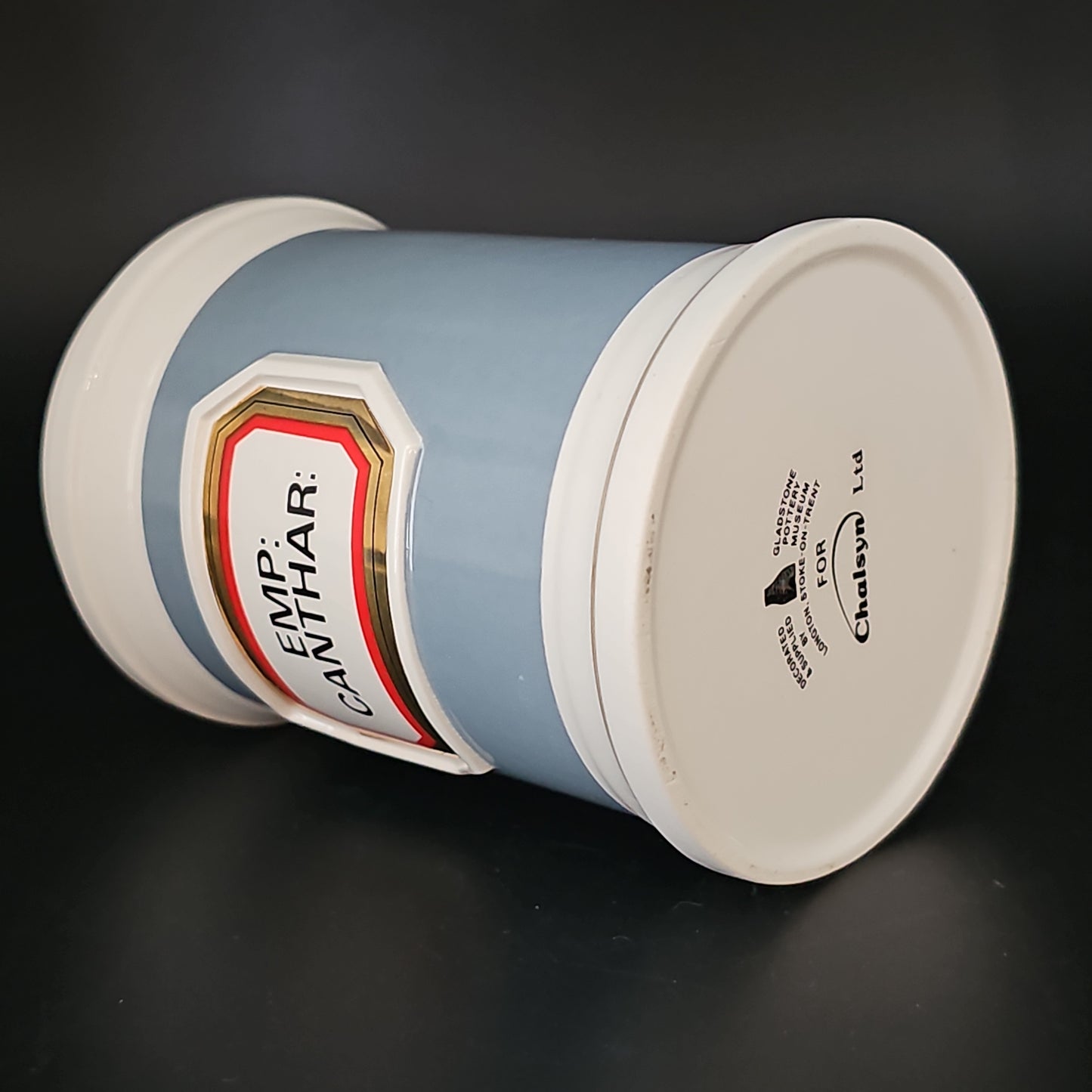 Rare Antique Style Gladstone Pottery Museum Chalsyn Ltd Apothecary Pharmacy Jar. Emp Cantthar