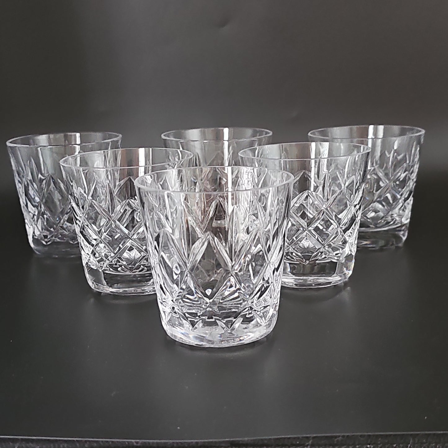 Set of 6 Small vintage Crystal tumblers. 6oz