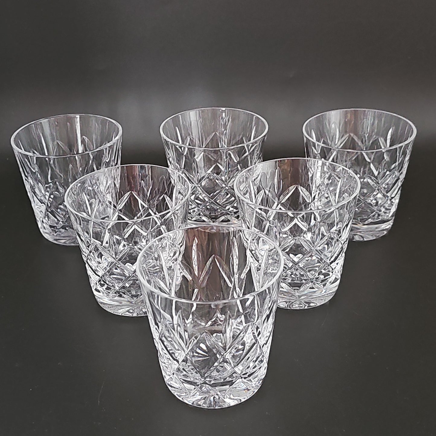 Set of 6 Small vintage Crystal tumblers. 6oz